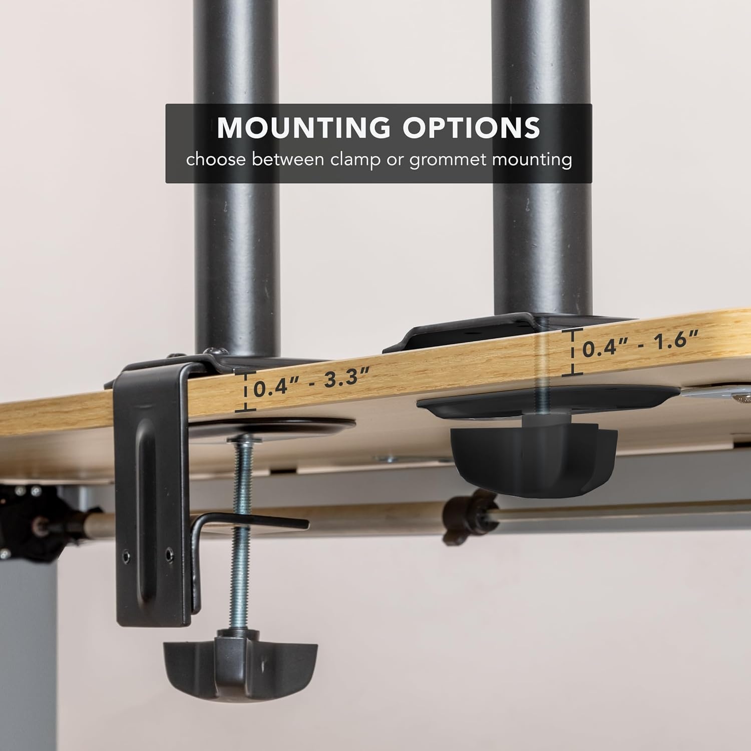 image:imageMountIt White Single Monitor Stand Adjustable Desk Arm for Computer Screens VESA Compatible Holder Up to 32 198 lbs 360 Rotation 160 Swivel 40 Tilt SpaceSaving Clamp amp Grommet BaseBlack