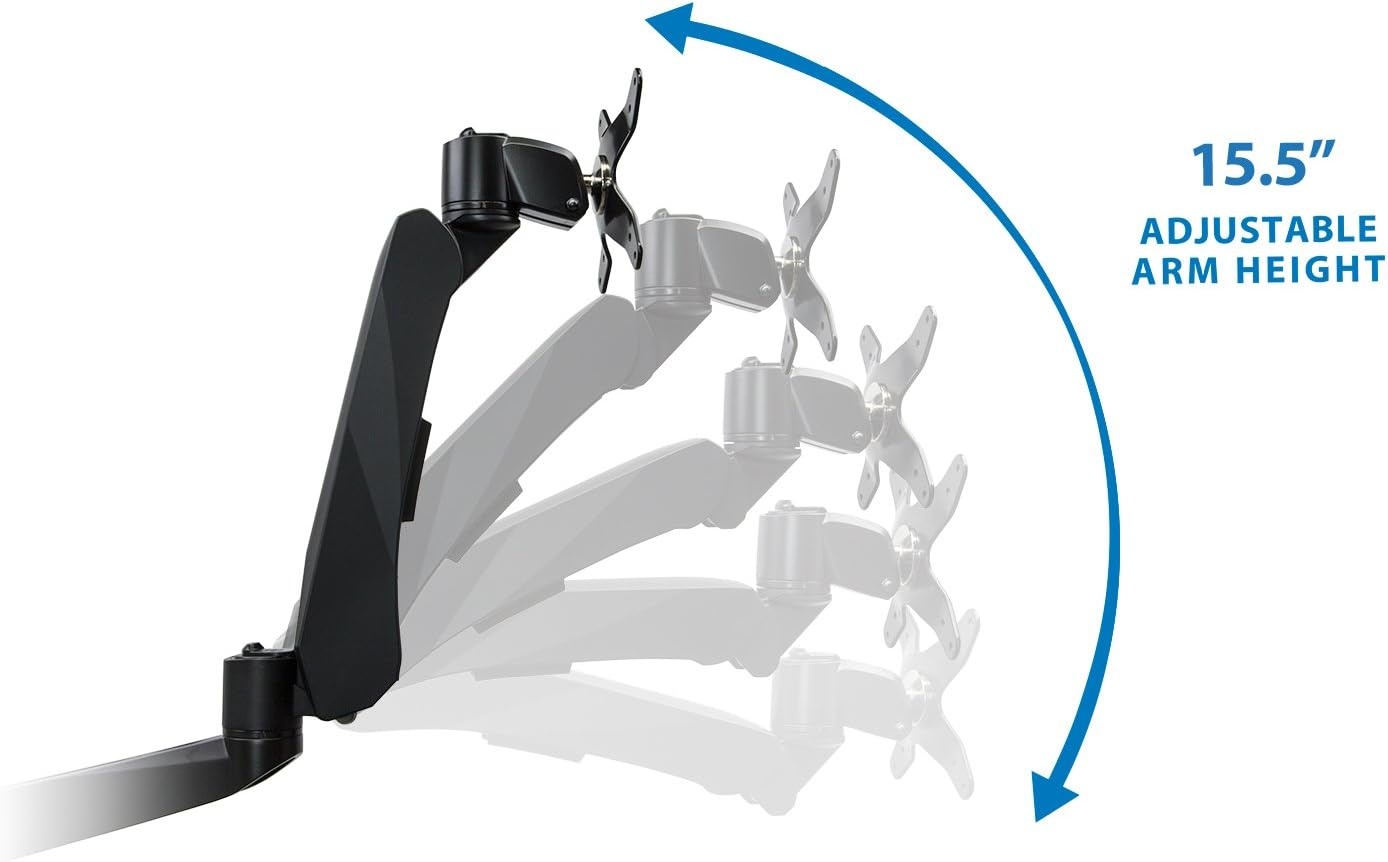 image:imageMountit Height Adjustable Full Motion Two Monitor Computer Desk Mount Spring Arm Quick Release with Grommet Base MI45111Black