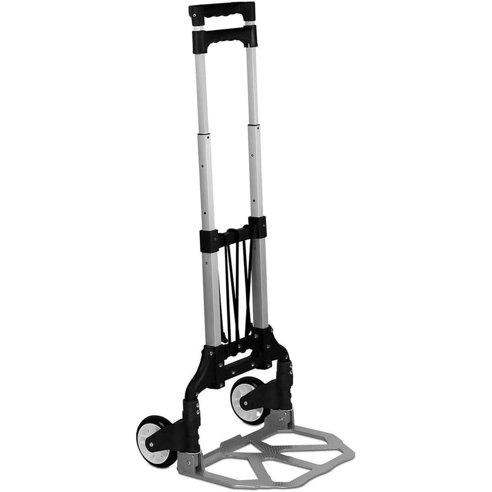 image:imageMountIt Folding Hand Truck and Personal Dolly Aluminum Trolley Heavy Duty 264 Lb Capacity Cart Dolly Cart with Wheels of Durable Rubber Soft Grip Telescoping Handle for Indoor Outdoor Foldable165 Lb Capacity