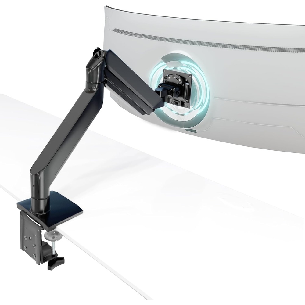 image:imageMountIt Heavy Duty Monitor Arm for 49 57 amp Ultrawide Monitors Full Motion Gas Spring Holds 55 lbs Tilt Swivel amp Rotate VESA 75 amp 100 Clamp amp Grommet Base Fits Samsung Odyssey G9