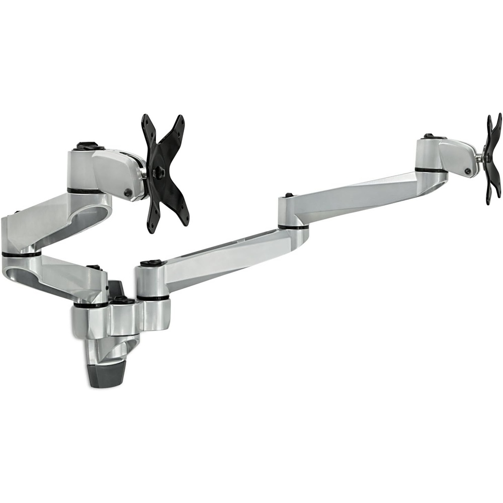 image:imageMountIt Premium Modular Dual Monitor Wall Mount Arms Tilt Swivel VESA Wall Mount Fits 13 15 17 19 215 24 27 Inch Computer Screens with 75 100 VESA Patterns Silver