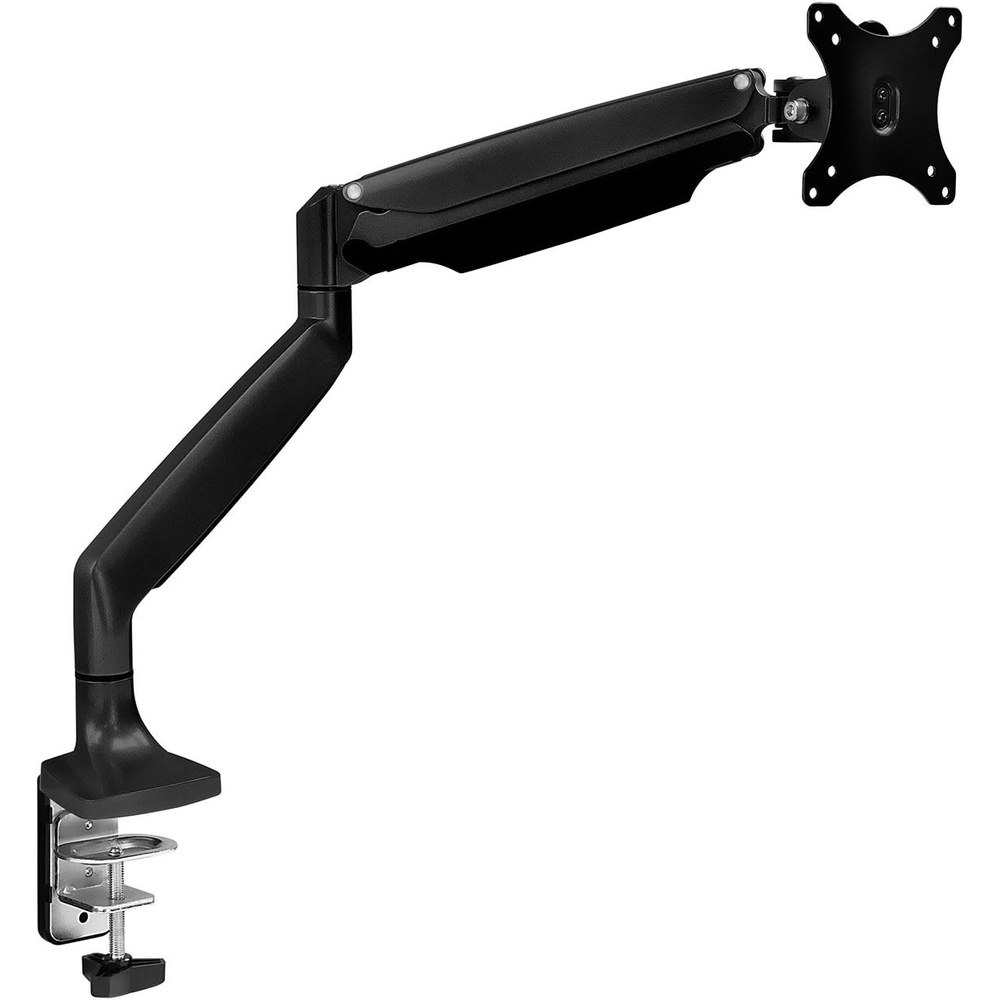 image:imageMountIt Single Monitor Arm Desk Mount with Gas Spring Height Adjustable Monitor Stand for 1332 Inch Screens up to 20 lbs VESA 75x75 amp 100x100 CClamp amp Grommet SitStand Desk CompatibleBlack