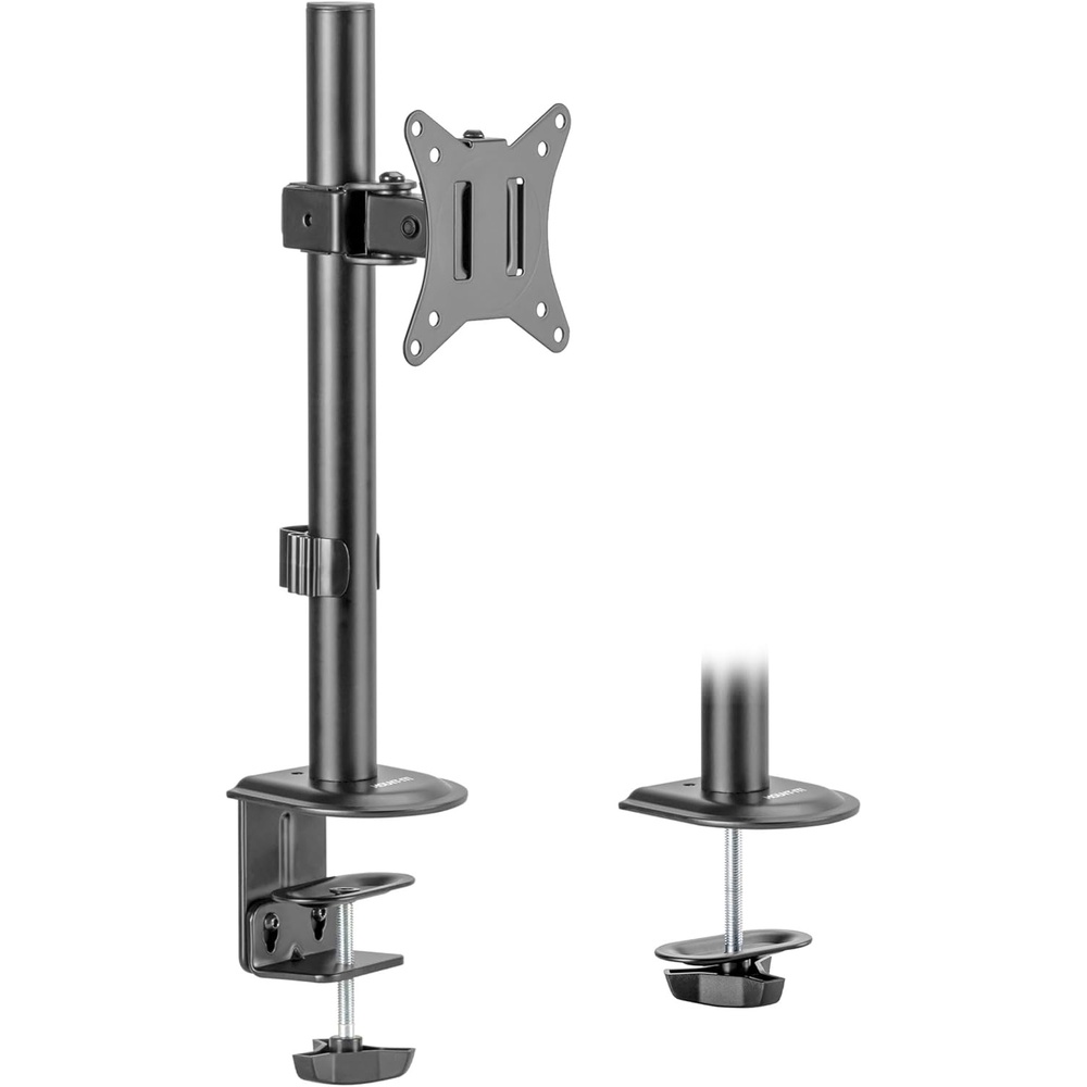image:imageMountIt White Single Monitor Stand Adjustable Desk Arm for Computer Screens VESA Compatible Holder Up to 32 198 lbs 360 Rotation 160 Swivel 40 Tilt SpaceSaving Clamp amp Grommet BaseBlack