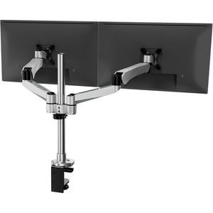 image:imageMountIt CLiX Dual Monitor Desk Mount Gas Spring Arms TAACompliant Monitor Mounts for 2 Monitors 1332 up to 198 lbs Each VESA 75 100 Effortless Height Adjustable Premium Aluminum Arm Silver