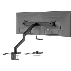 image:imageMountIt Dual Monitor Mount with Crossbar Gas Spring Desk Mount for 2 Monitors 1732 Holds 198 lbs Each Full Motion Tilt Swivel Rotate VESA 75x75 100x100 USB 30 amp USBC Clamp or Grommet