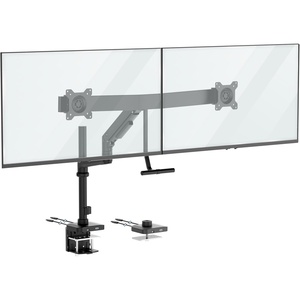 image:imageMountIt Dual Monitor Mount with Crossbar and Pole Gas Spring Desk Mount for 2 Monitors 1732 Holds 198 lbs Each Extra Height Range Full Motion Tilt Swivel VESA 75x75 100x100 USB 30 amp USBC