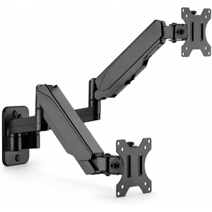 image:imageMountIt Dual Monitor Wall Mount Bracket  Double Computer Monitor Wall Mount With Two Height Adjustable Full Motion Arms Tilt up to 17  32 Inch Screens with 75 100 VESA Patterns 198 Lb Per Arm