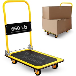 image:imageMountIt Folding Hand Truck Dolly Platform Truck 330 lb Heavy Duty Flatbed Cart with Wheels Foldable Platform Cart with 360 Swivel Casters Push Cart for Moving Boxes amp Furniture MI920660 Lbs Fixed