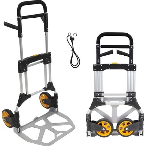image:imageMountIt Folding Hand Truck and Personal Dolly Aluminum Trolley Heavy Duty 264 Lb Capacity Cart Dolly Cart with Wheels of Durable Rubber Soft Grip Telescoping Handle for Indoor Outdoor Foldable440 Lb Capacity
