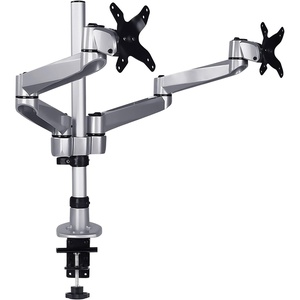 image:imageMountIt Premium Modular Dual Monitor Desk Mount Arms  Tilt Swivel VESA Wall Mount  Fits 13 15 17 19 215 24 27 Inch Computer Screens with 75 100 VESA Patterns  CClamp and Grommet Bases  Silver