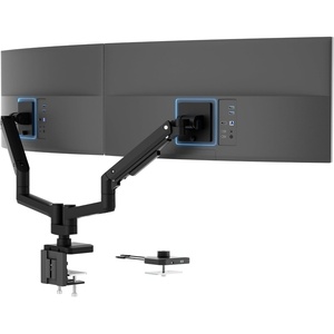 image:imageMountIt Proflex Series HeavyDuty Dual Monitor Arm for 1735 Screens Gas Spring Full Motion USBC amp USB 30 Ports VESA 75100 Fits Ultrawide amp Curved Displays Clamp or Grommet Base