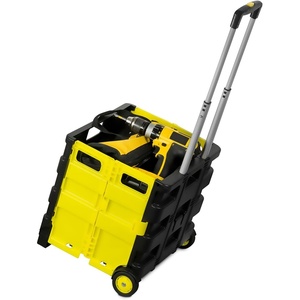 image:imageMountIt Rolling Utility Cart Folding Collapsible Crate on Wheels 55 lb Capacity Portable Handcart for Groceries Office Teacher and Travel UseWithout Lid