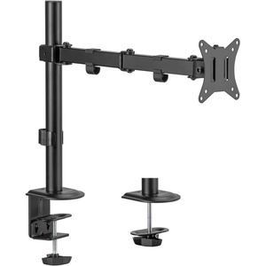 image:imageMountIt Single Monitor Arm Desk Mount for 1732 Inch Screens Holds up to 198 lbs Full Motion Computer Monitor Stand Steel Clamp and Grommet Base VESA 75x75 100x100 Cable Management BlackBlack