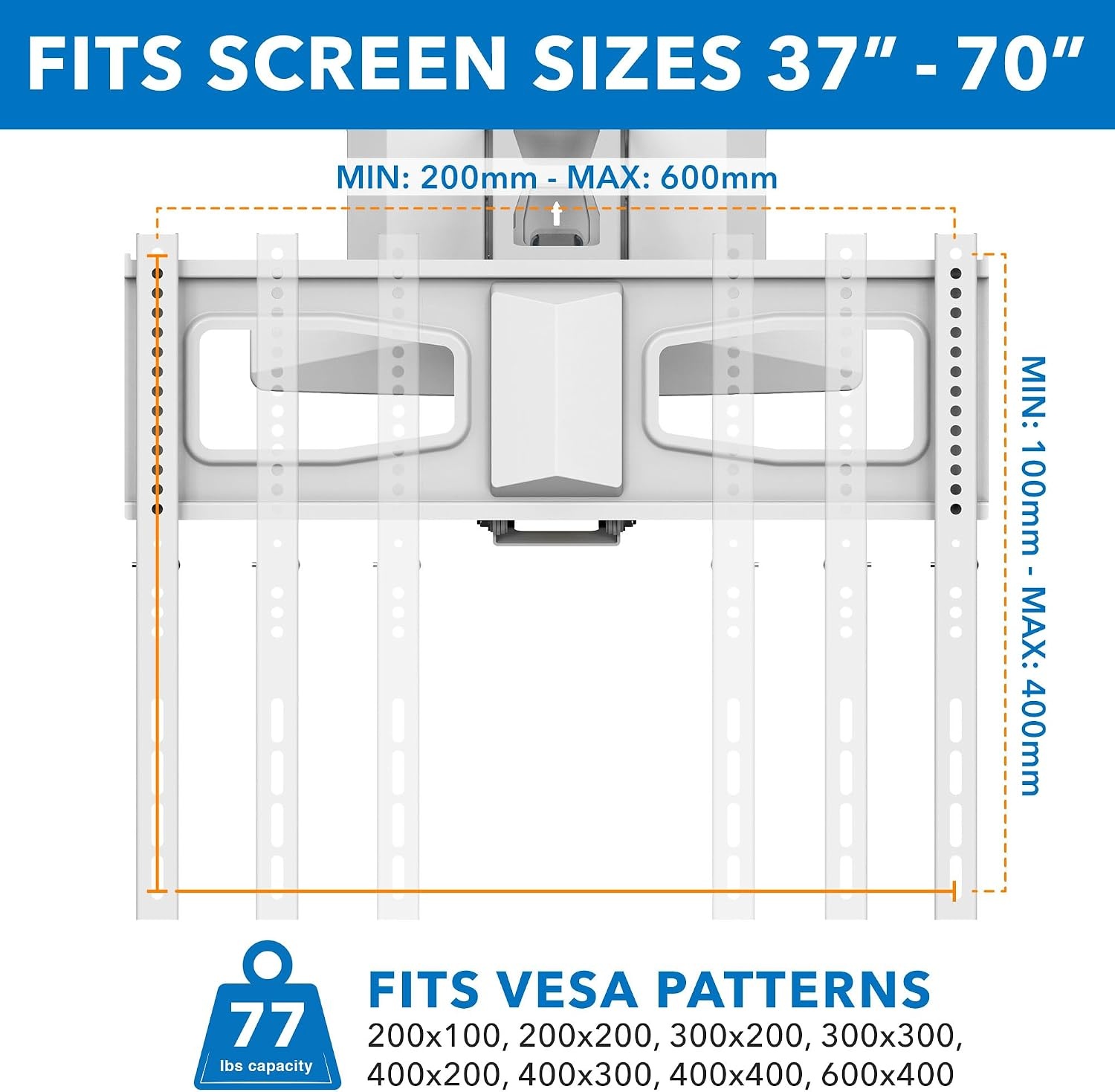image:imageMOUNTIT Motorized Fireplace TV Wall Mount Remote Control Electric Pull Down Mantel Mounting Bracket Up to 77 Lbs Weight Capacity Height Adjustable Swivel VESA 600x400 CompatibleWhite