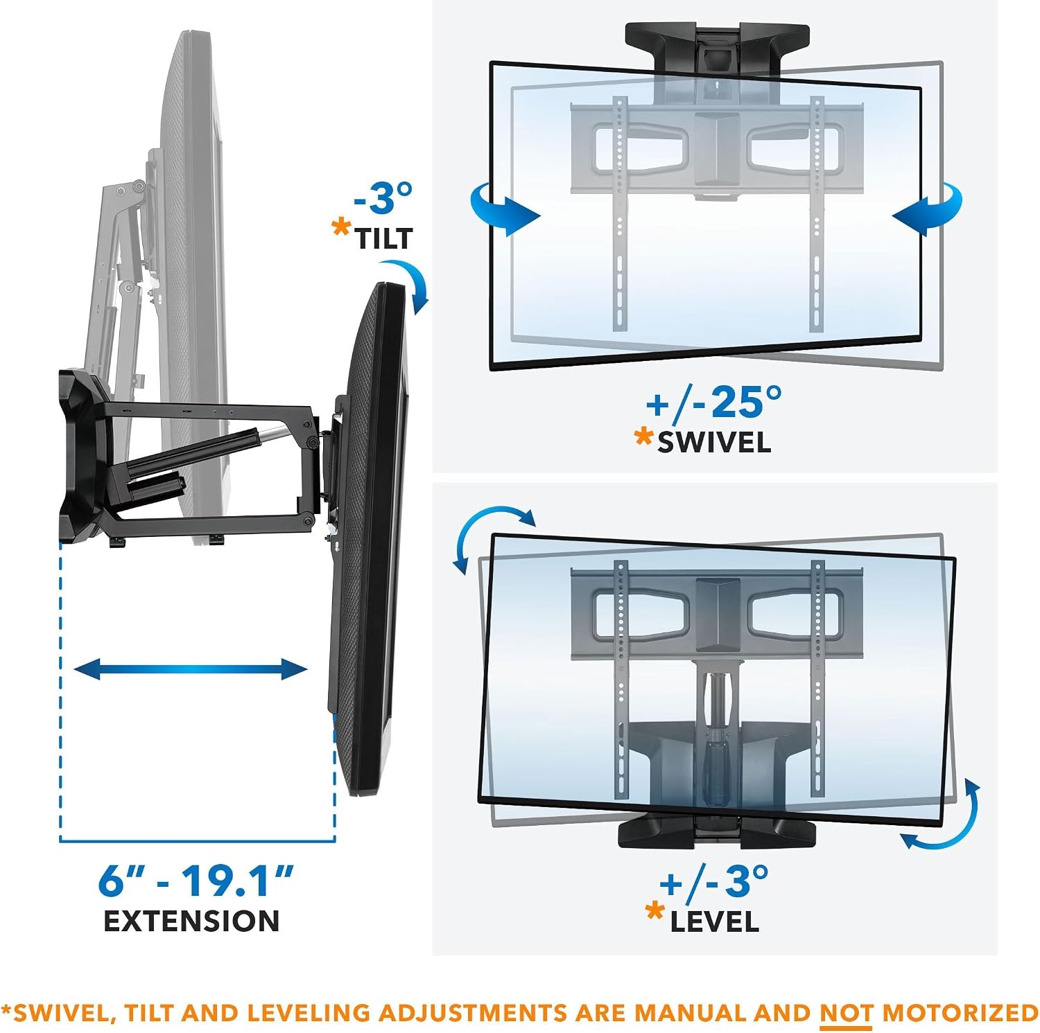 image:imageMOUNTIT Motorized Fireplace TV Wall Mount Remote Control Electric Pull Down Mantel Mounting Bracket Up to 77 Lbs Weight Capacity Height Adjustable Swivel VESA 600x400 CompatibleBlack