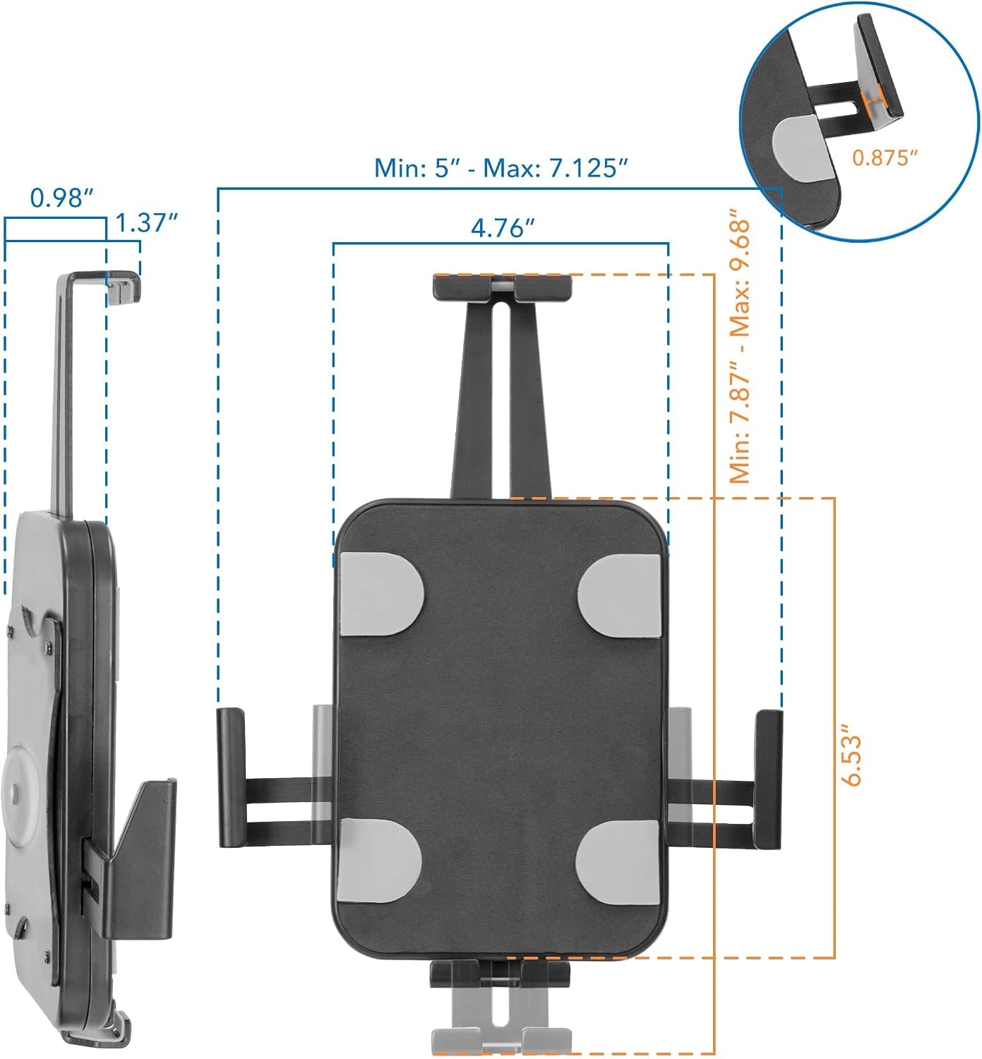 image:imageMountIt AntiTheft Tablet Wall Mount Lockable Adjustable Clamps for Tablets 7911 Inches Full Motion Tilt Swivel Rotation VESA 75x75 Perfect for Retail Office Hotels Black