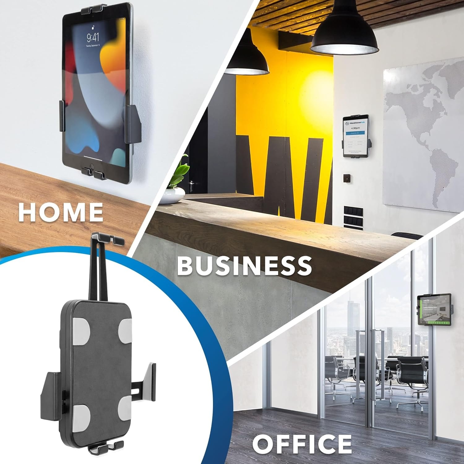 image:imageMountIt AntiTheft Tablet Wall Mount Lockable Adjustable Clamps for Tablets 7911 Inches Full Motion Tilt Swivel Rotation VESA 75x75 Perfect for Retail Office Hotels Black