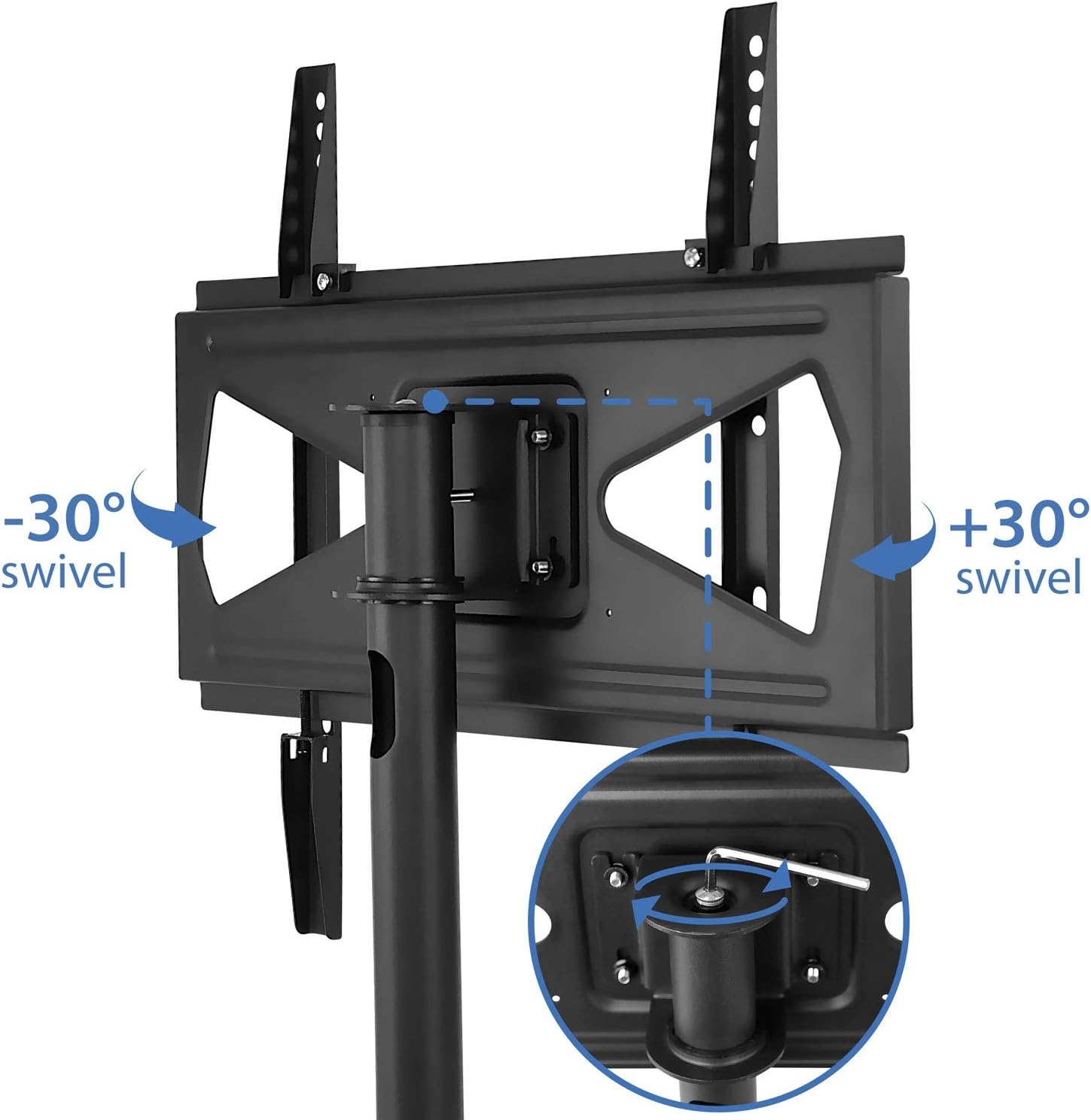 image:imageMountIt Bolt Down TV Stand AntiTip Swivel Tabletop TV Mount for 3255 Screens up to 110 lbs VESA 100x100 to 400x400 TV Base Replacement Bedroom Desk Steel Black