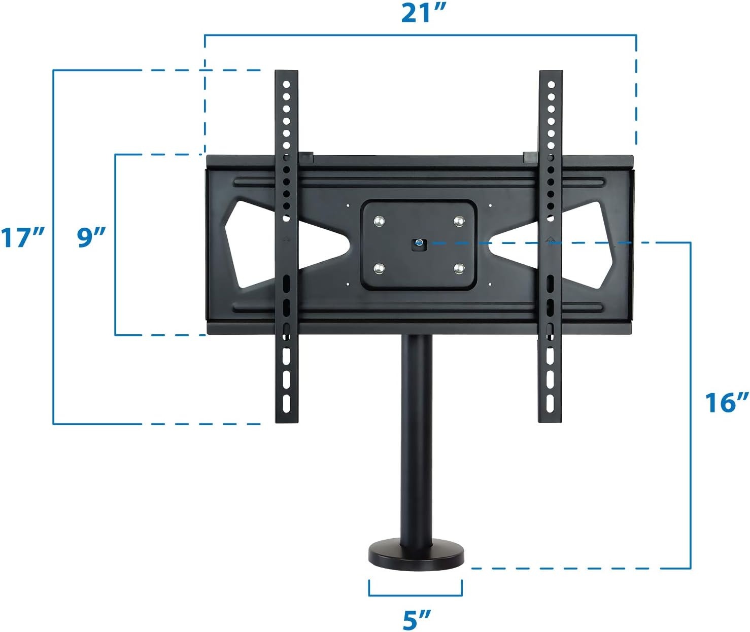 image:imageMountIt Bolt Down TV Stand AntiTip Swivel Tabletop TV Mount for 3255 Screens up to 110 lbs VESA 100x100 to 400x400 TV Base Replacement Bedroom Desk Steel Black