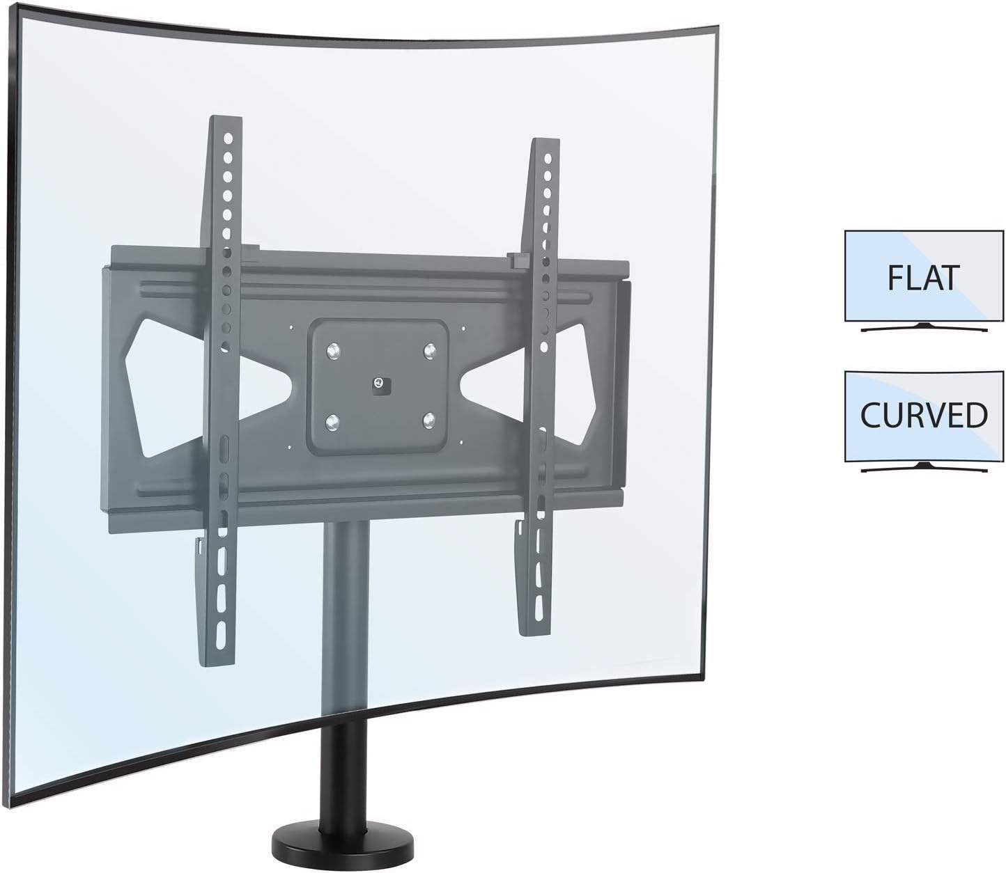 image:imageMountIt Bolt Down TV Stand AntiTip Swivel Tabletop TV Mount for 3255 Screens up to 110 lbs VESA 100x100 to 400x400 TV Base Replacement Bedroom Desk Steel Black