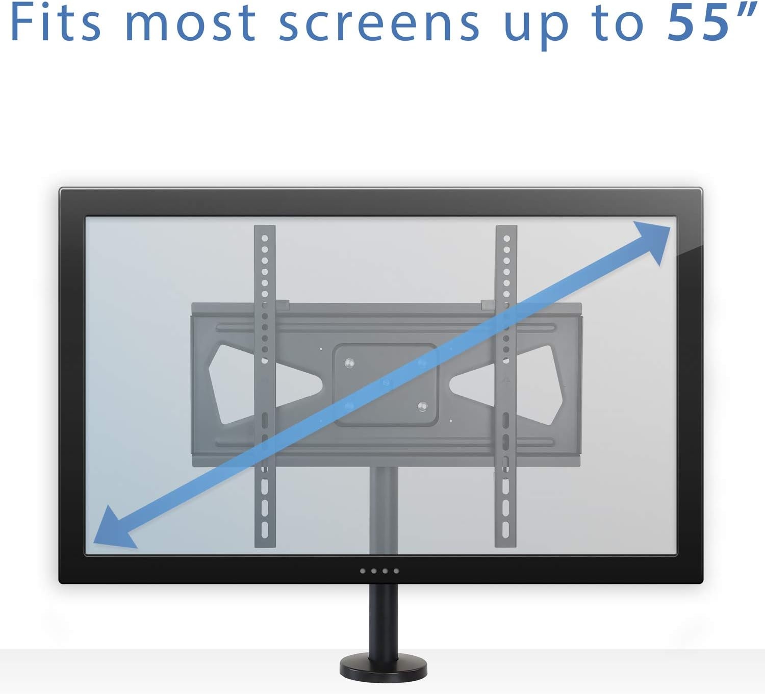 image:imageMountIt Bolt Down TV Stand AntiTip Swivel Tabletop TV Mount for 3255 Screens up to 110 lbs VESA 100x100 to 400x400 TV Base Replacement Bedroom Desk Steel Black