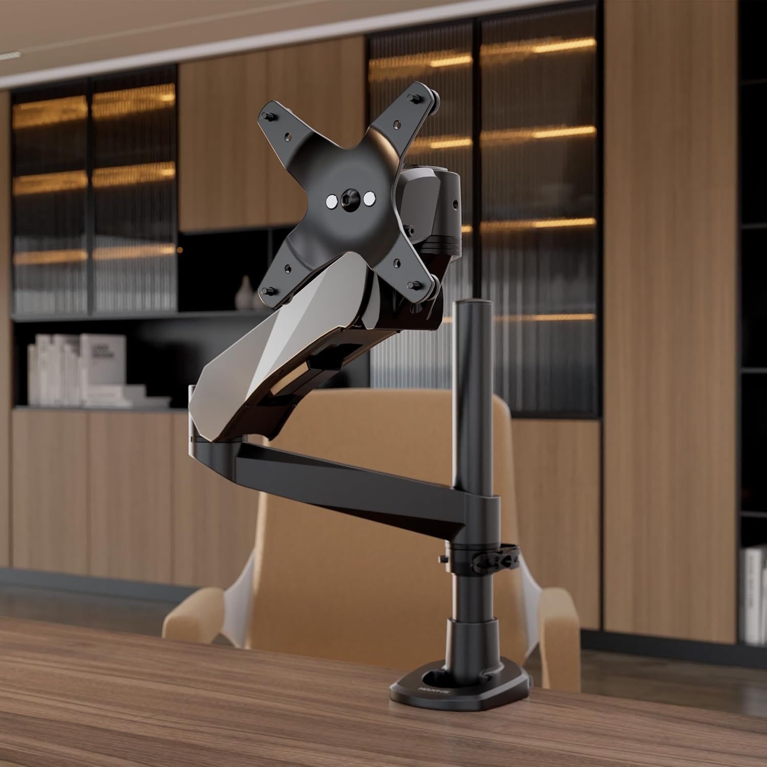 image:imageMountIt CLiX Series Single Monitor Desk Mount Gas Spring Arm TAACompliant Computer Monitor Mount 1332 up to 198 lbs VESA 75 100 Full Motion Premium Aluminum Clamp Grommet Black