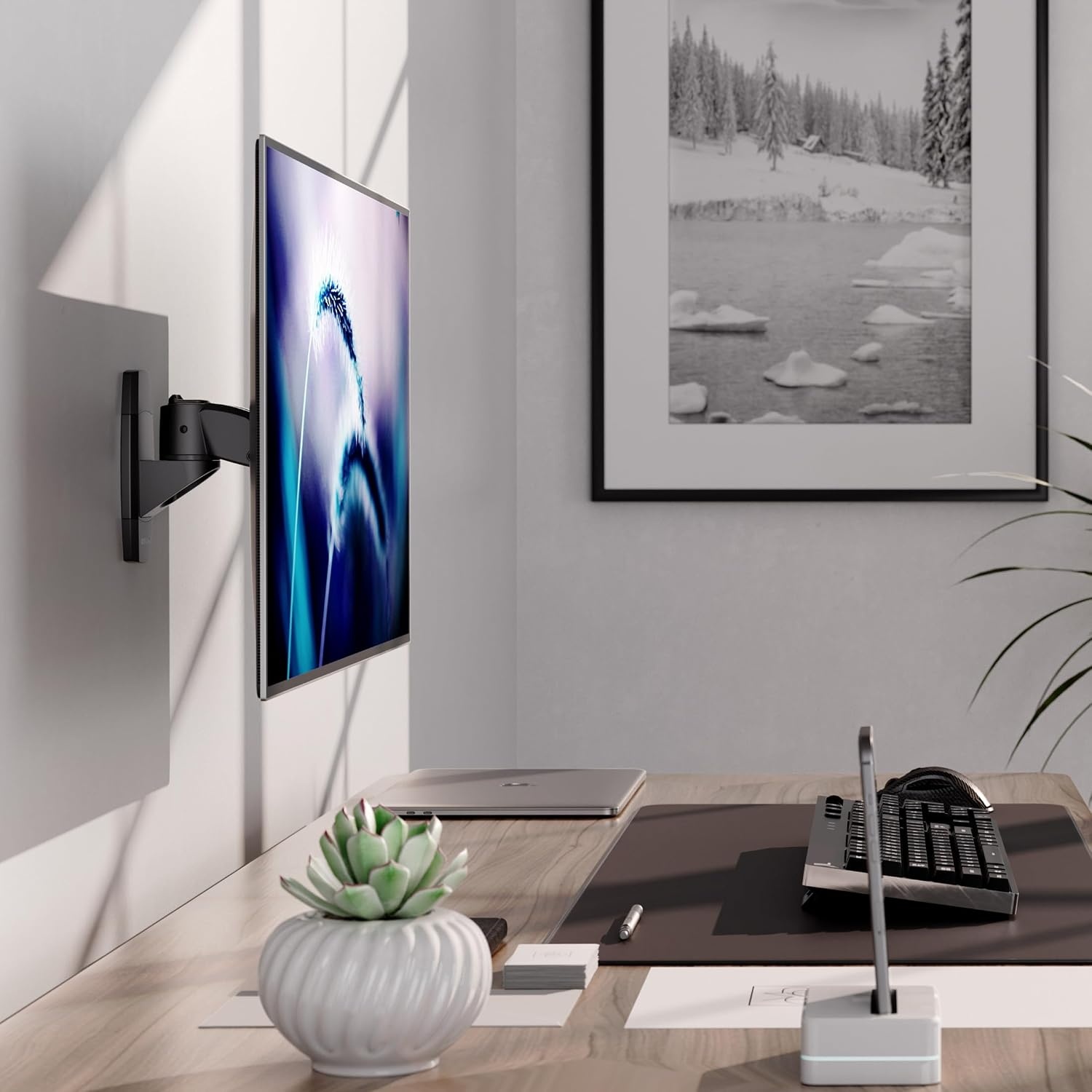 image:imageMountIt CLiX Series Single Monitor Wall Mount Compact Articulating Arm TAACompliant Fits 1334 Screens up to 30 lbs VESA 75 100 Aluminum SpaceSaving LowProfile Design QuickConnect Black