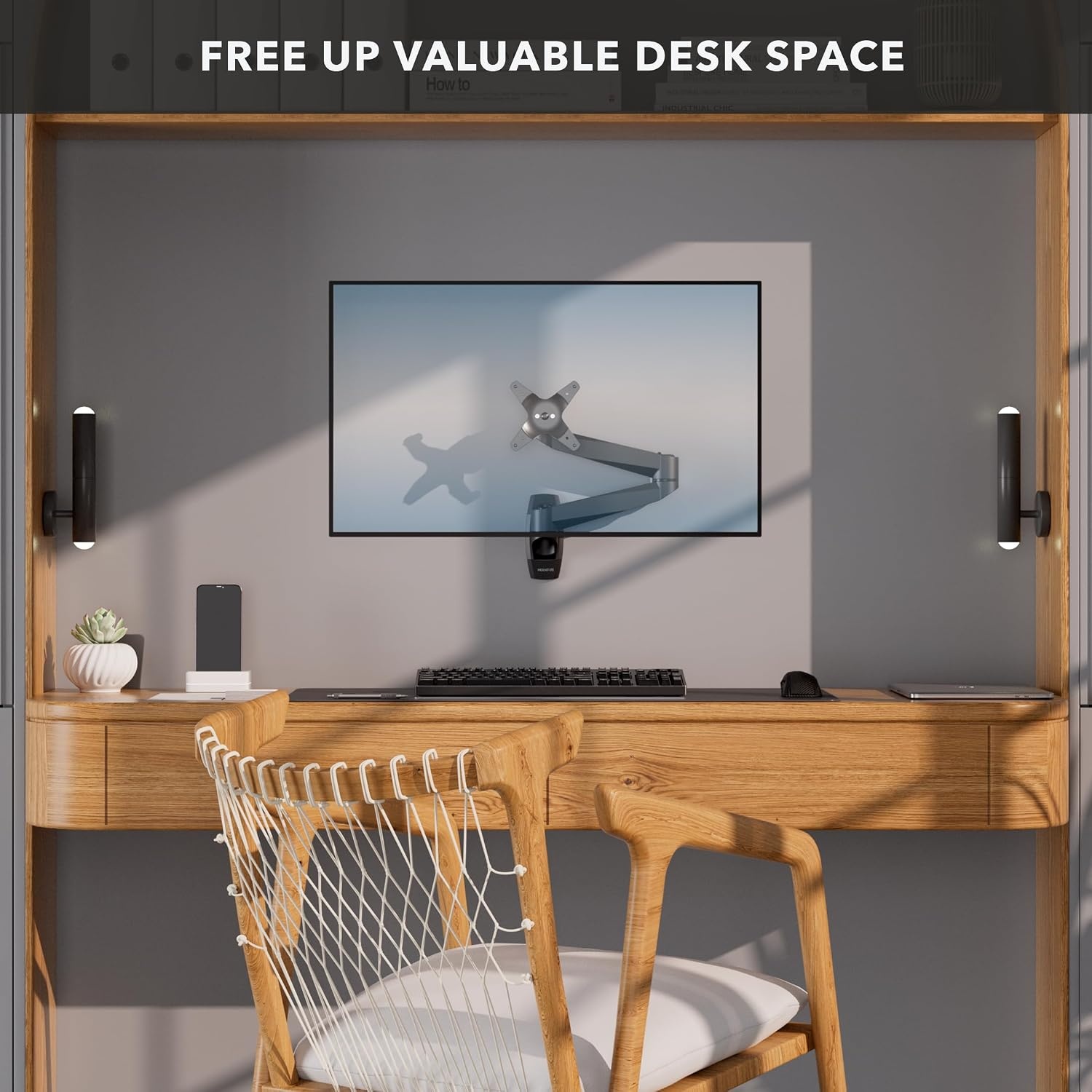 image:imageMountIt CLiX Series Single Monitor Wall Mount Full Motion Articulating Arm TAACompliant Fits 1334 Screens up to 30 lbs VESA 75 amp 100 Premium Aluminum Precision Control SpaceSaving Black