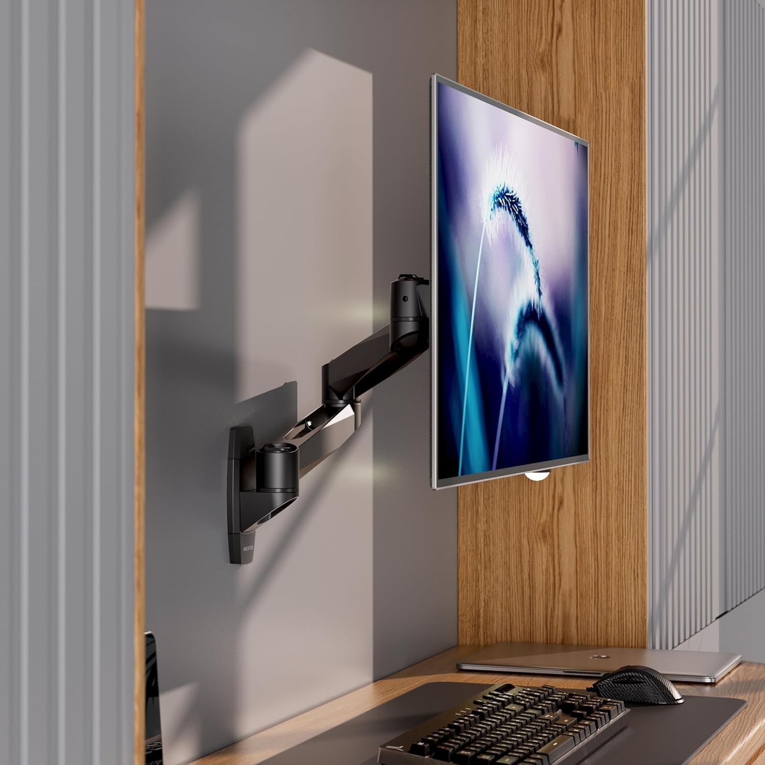 image:imageMountIt CLiX Series Single Monitor Wall Mount Full Motion Articulating Arm TAACompliant Fits 1334 Screens up to 30 lbs VESA 75 amp 100 Premium Aluminum Precision Control SpaceSaving Black