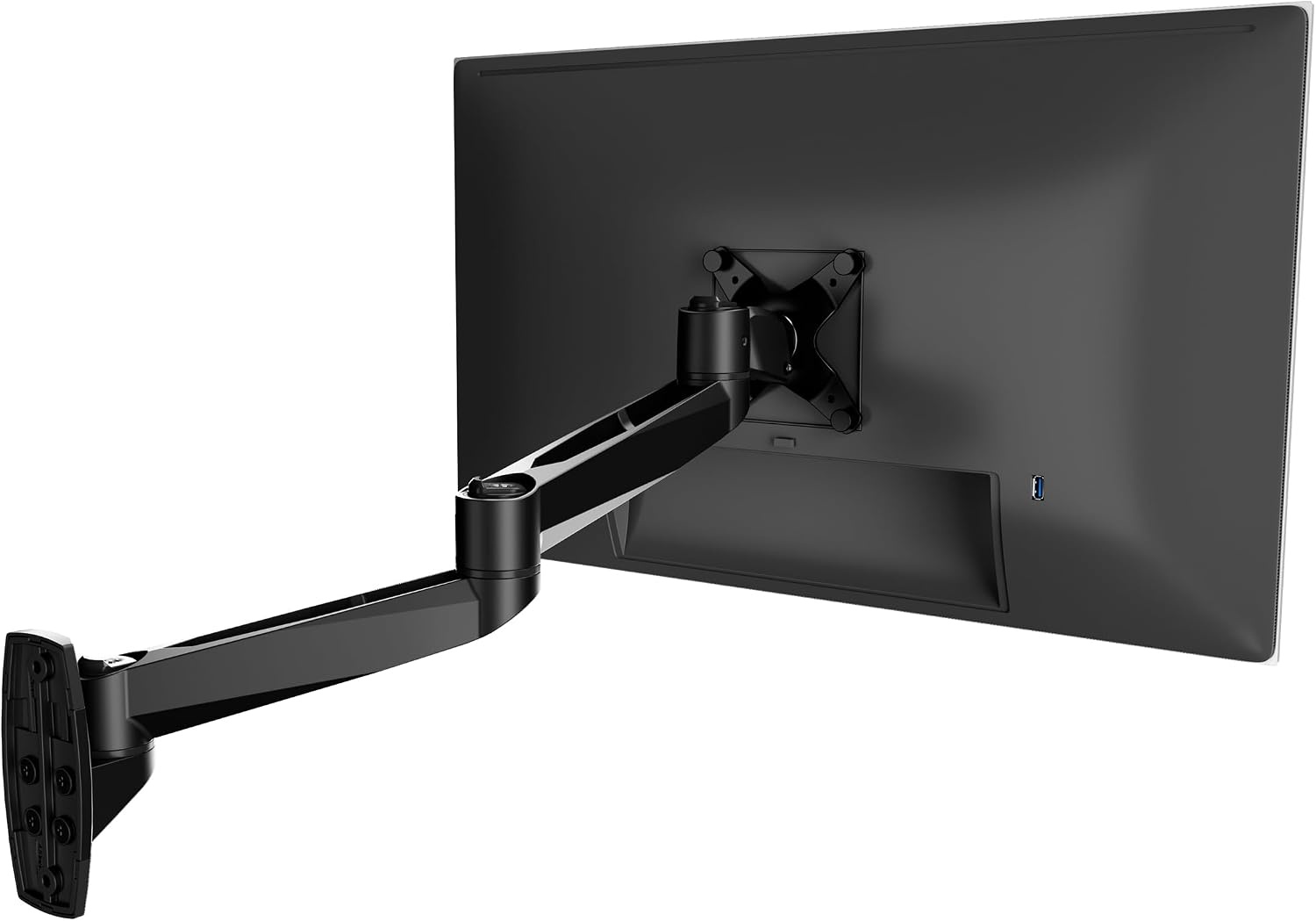 image:imageMountIt CLiX Series Single Monitor Wall Mount Full Motion Articulating Arm TAACompliant Fits 1334 Screens up to 30 lbs VESA 75 amp 100 Premium Aluminum Precision Control SpaceSaving Black