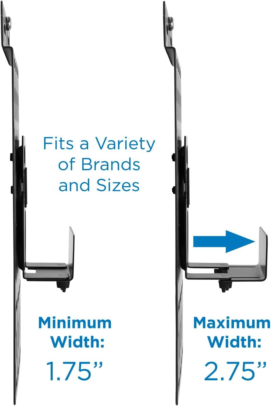 image:imageMountIt Cable Box Mount Behind TV Adjustable Universal Mounting Bracket for Streaming Devices Router Modem DVD Wall and Behind TV Compatible Steel0 Pack of 2