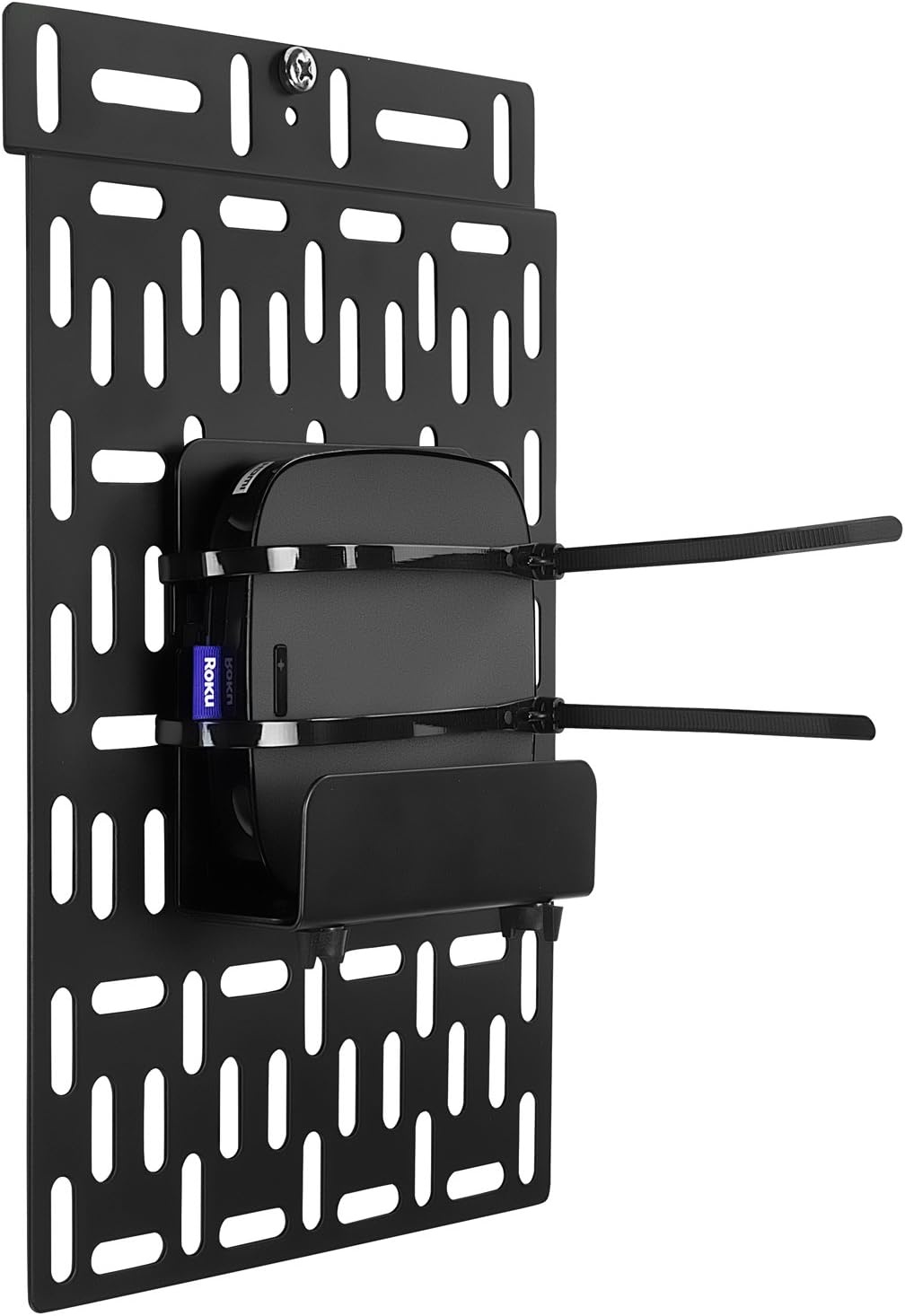 image:imageMountIt Cable Box Mount Behind TV Adjustable Universal Mounting Bracket for Streaming Devices Router Modem DVD Wall and Behind TV Compatible Steel0 Pack of 2