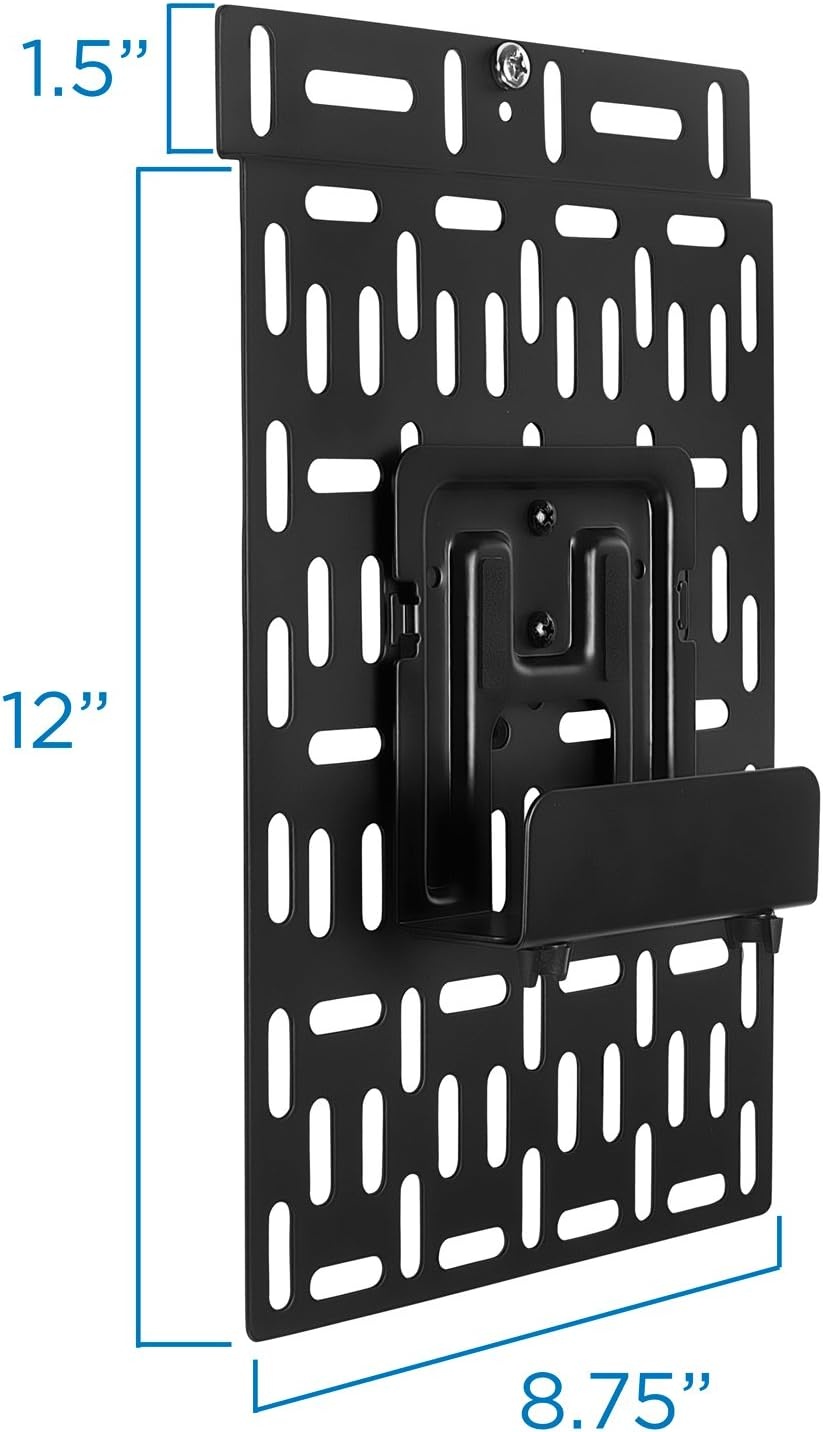 image:imageMountIt Cable Box Mount Behind TV Adjustable Universal Mounting Bracket for Streaming Devices Router Modem DVD Wall and Behind TV Compatible Steel0 Pack of 2