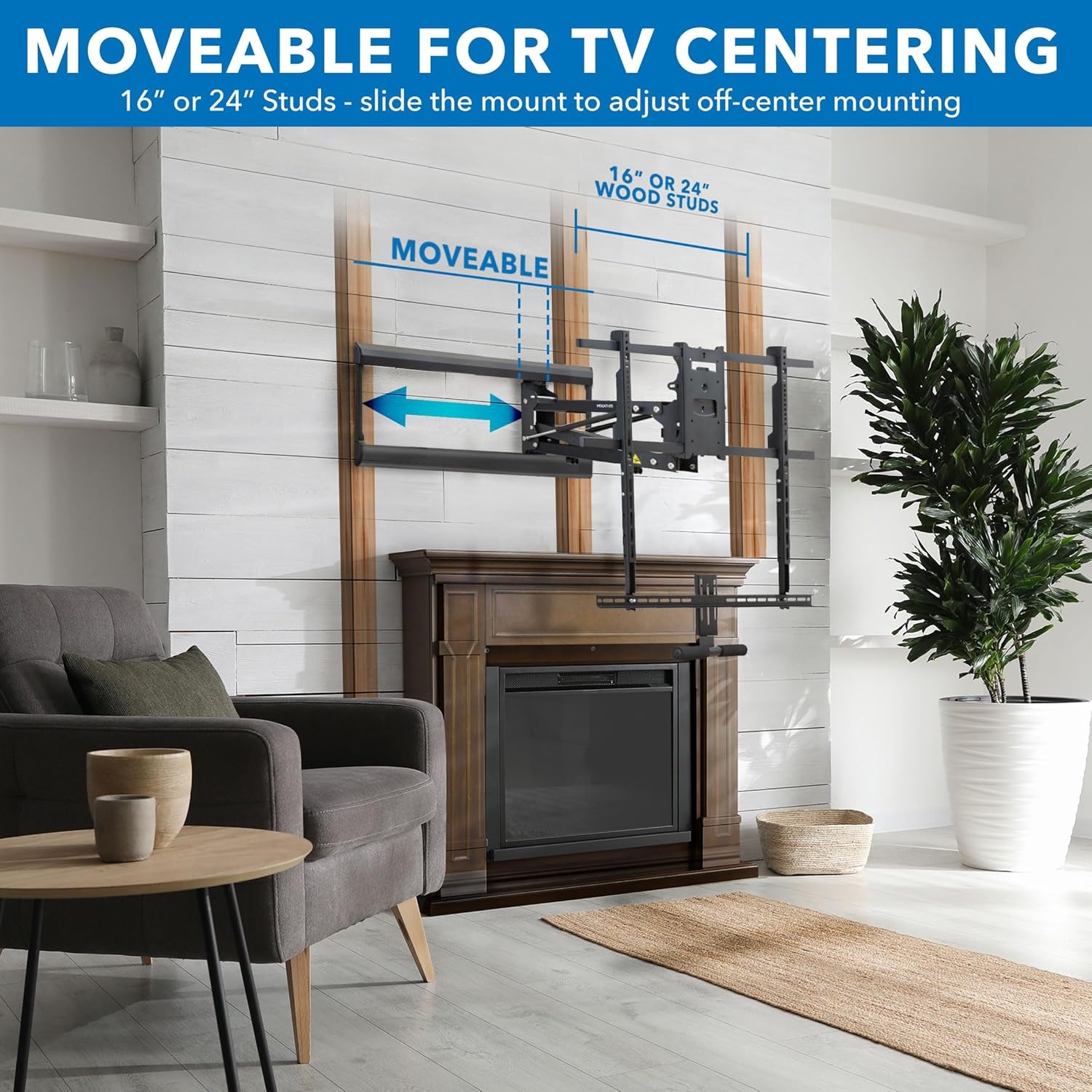 image:imageMountIt Fireplace Mantel TV Wall Mount Above Fireplace Height Adjustable TV Mount Pull Down Mantle Mount with Spring Assist 6585 inches VESA 100x100 to 800x500 max 110 lb WeightFor 65 85 TV 75110 Lbs