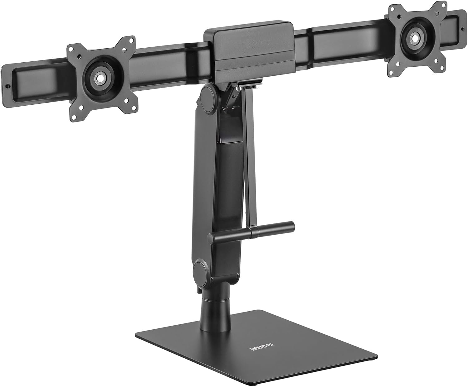 image:imageMountIt Freestanding Dual Monitor Stand 17 to 32 Height Adjustable Tension Adjustable Spring Monitor Stand for 2 Screens Max VESA 100x100 Swivel Rotation Instant Height Adjustment Black