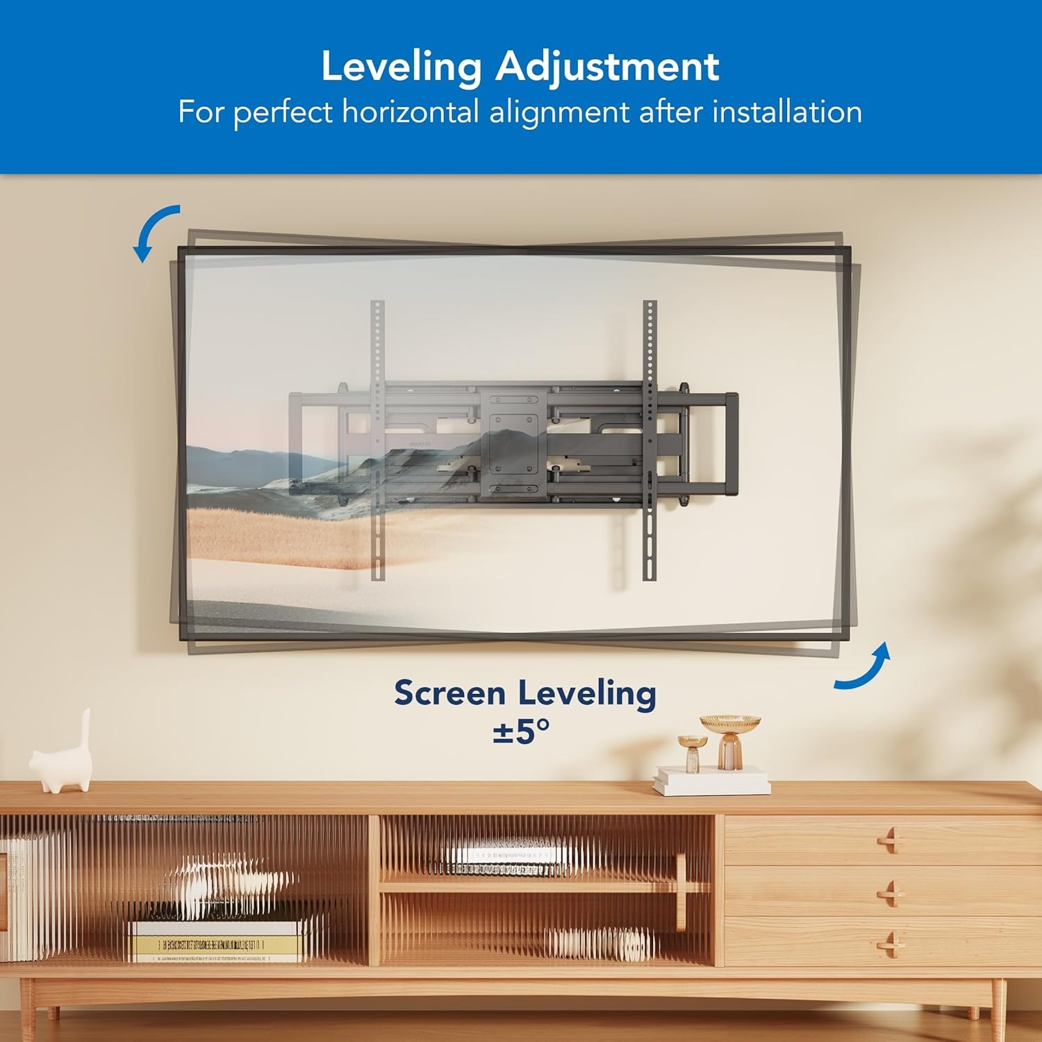 image:imageMountIt Heavy Duty XXL Full Motion TV Wall Mount for Extra Large TVs max VESA 900x600 Holds up to 264lb Swivel Tilt Extension Adjustable TV Mount for 60 65 75 80 85 90 98 100 115 120 in