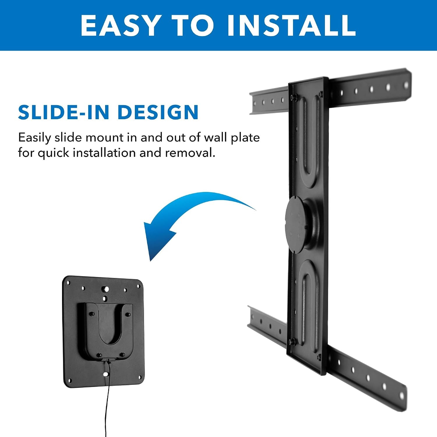 image:imageMountIt Landscape to Portrait Rotating TV Wall Mount Vertical Flush TV Mount with 360 Degree Rotation Fits VESA Up to 600x400 37 to 80 Inch Screens 110 Lbs Capacity