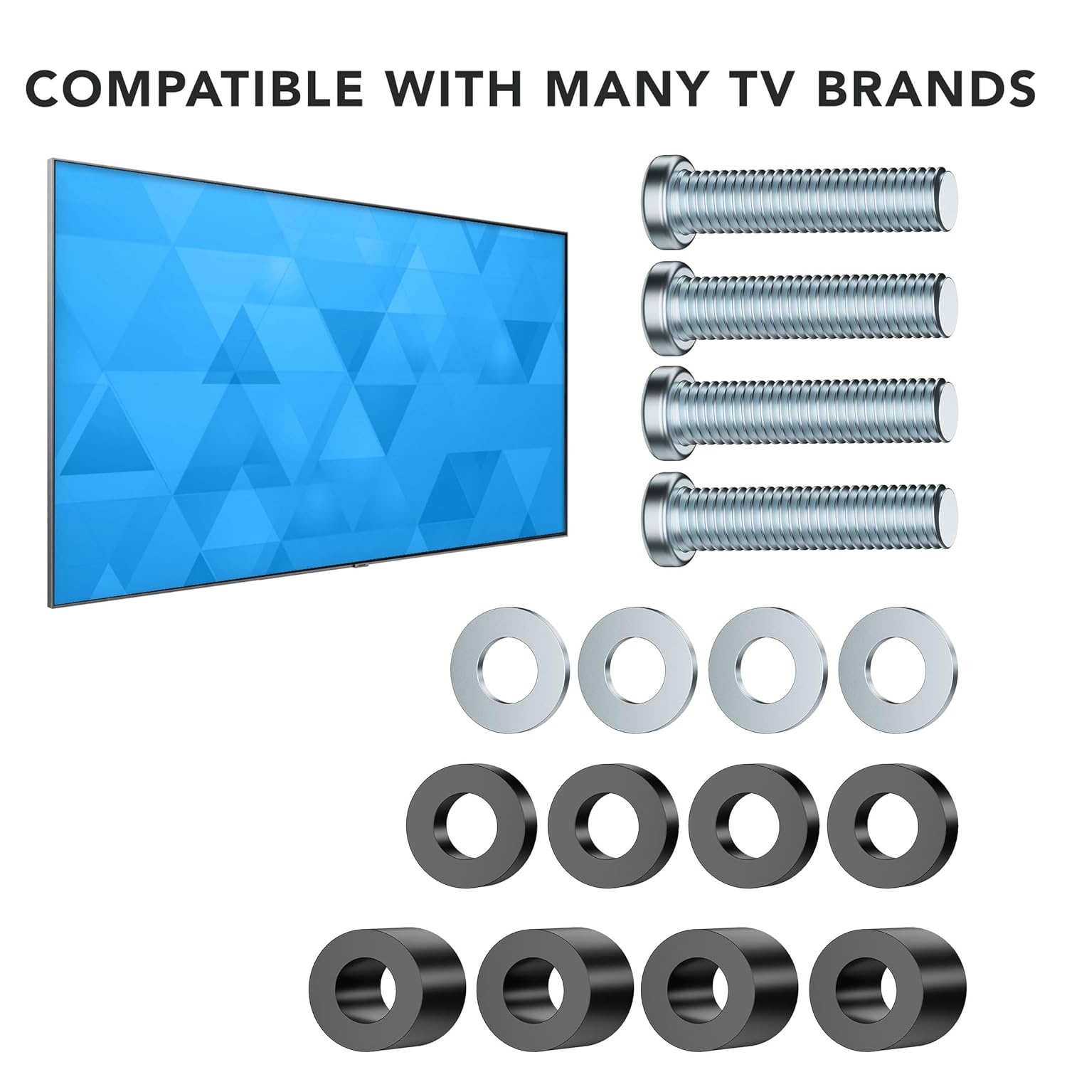 image:imageMountIt M8 TV Mounting Hardware Kit Includes M8 x 35mm Screws 5mm amp 15mm Spacers Washers TV Screw Set for Wall Mount Installation Compatible with Samsung LG Sony Vizio amp More
