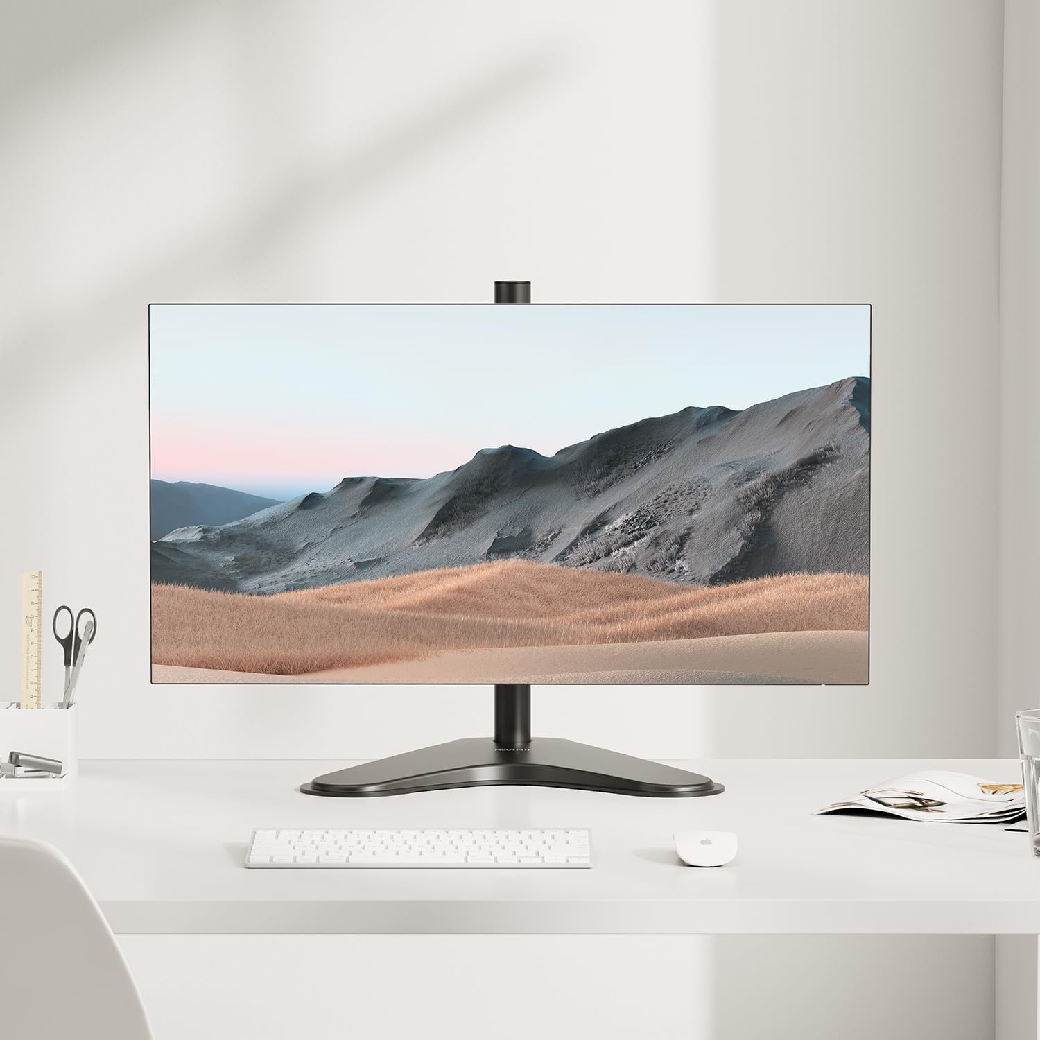 image:imageMountIt Monitor Stand for Desk Freestanding Single Monitor Mount for 21532 Screens Height Adjustable VESA Stand with Tilt Swivel amp Rotation Sturdy Base Supports 176 lbs