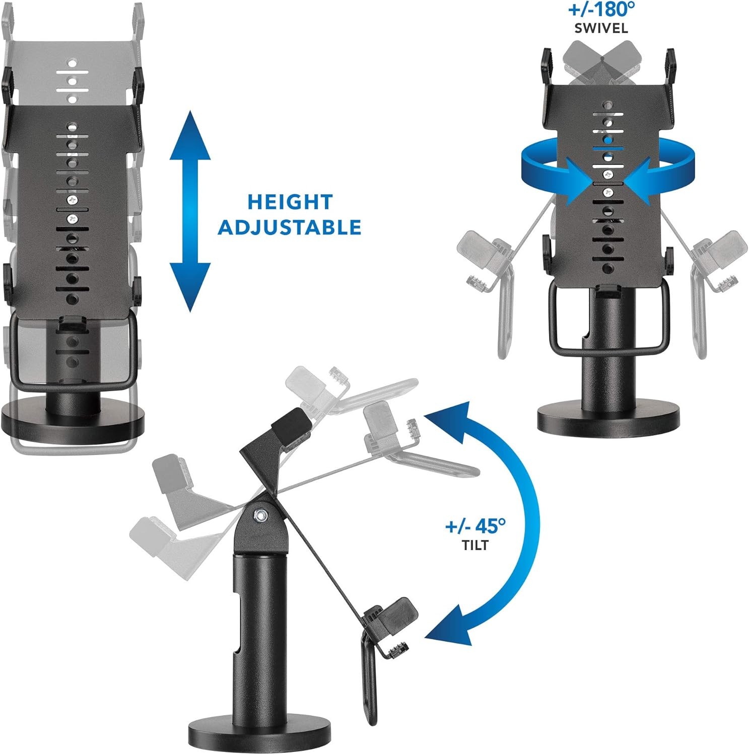 image:imageMountIt POS Credit Card Terminal Stand Compatible with VeriFone VX520 BoltDown Base Tilt Swivel Height Adjustable