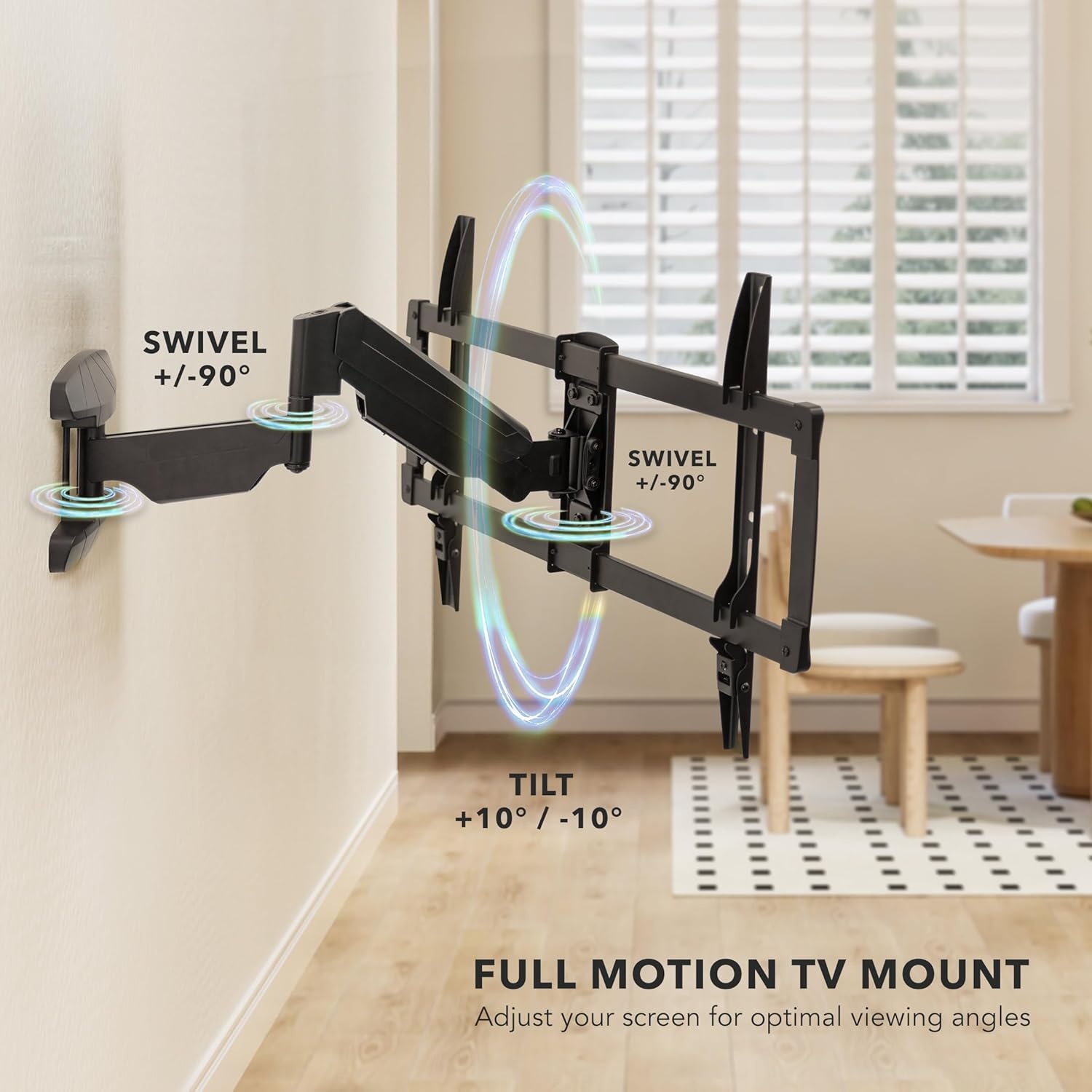 image:imageMountIt Pull Down TV Mount Drop Down Wall Mount with Gas Spring Arm HeightAdjustable TV Mount for 3780 Inch TVs Full Motion Swivel Tilt Bracket for Fireplace Fits VESA 600x400 Up to 88 lbs
