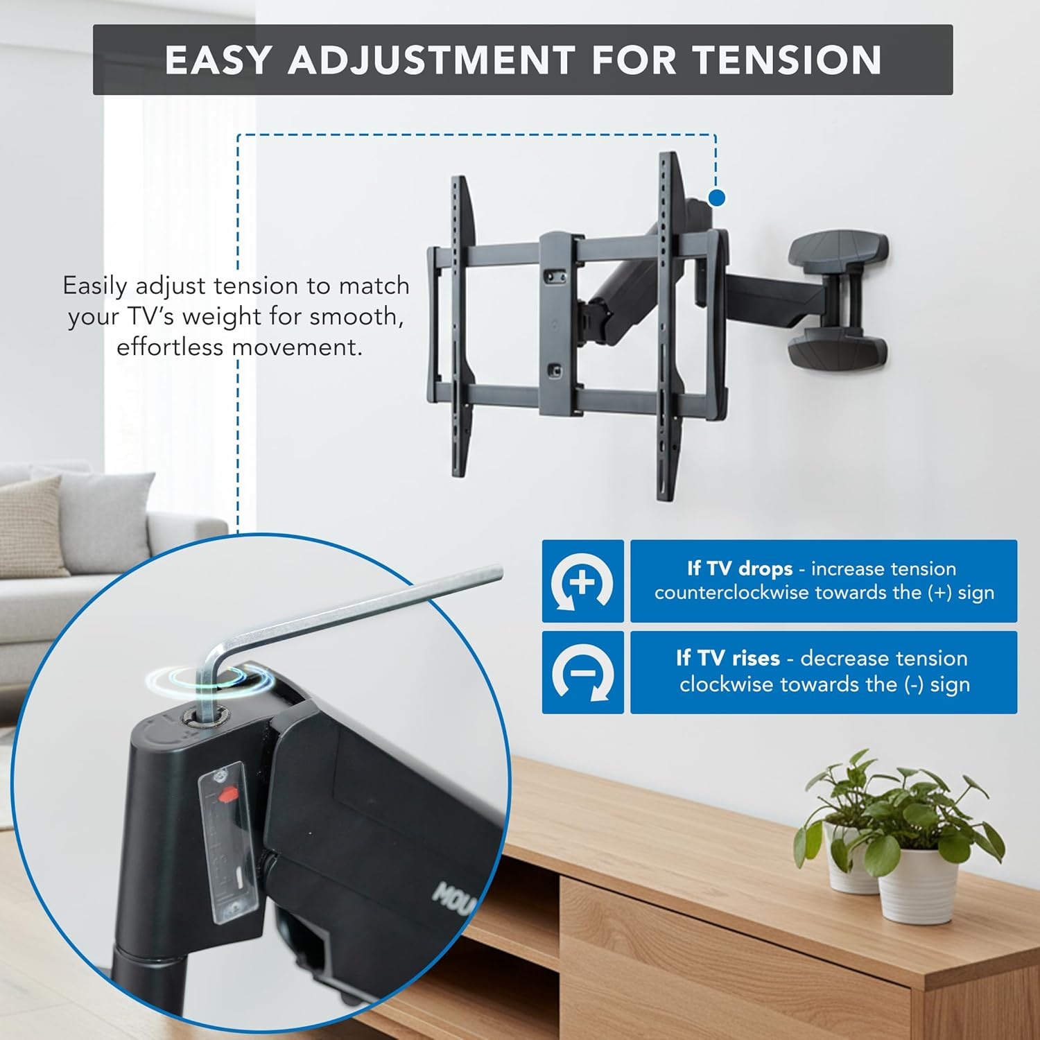 image:imageMountIt Pull Down TV Mount Drop Down Wall Mount with Gas Spring Arm HeightAdjustable TV Mount for 3780 Inch TVs Full Motion Swivel Tilt Bracket for Fireplace Fits VESA 600x400 Up to 88 lbs