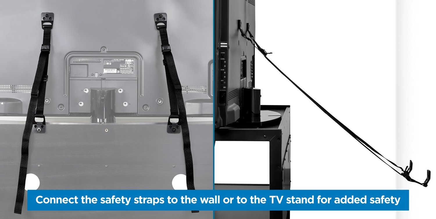 image:imageMountIt Safety Straps for TV Furniture Bookcase Dresser and TV Stands AntiTip Strap Television Anchor Kit for Baby Proofing Earthquake Protection 2 Pack Mounting Hardware IncludedBlack