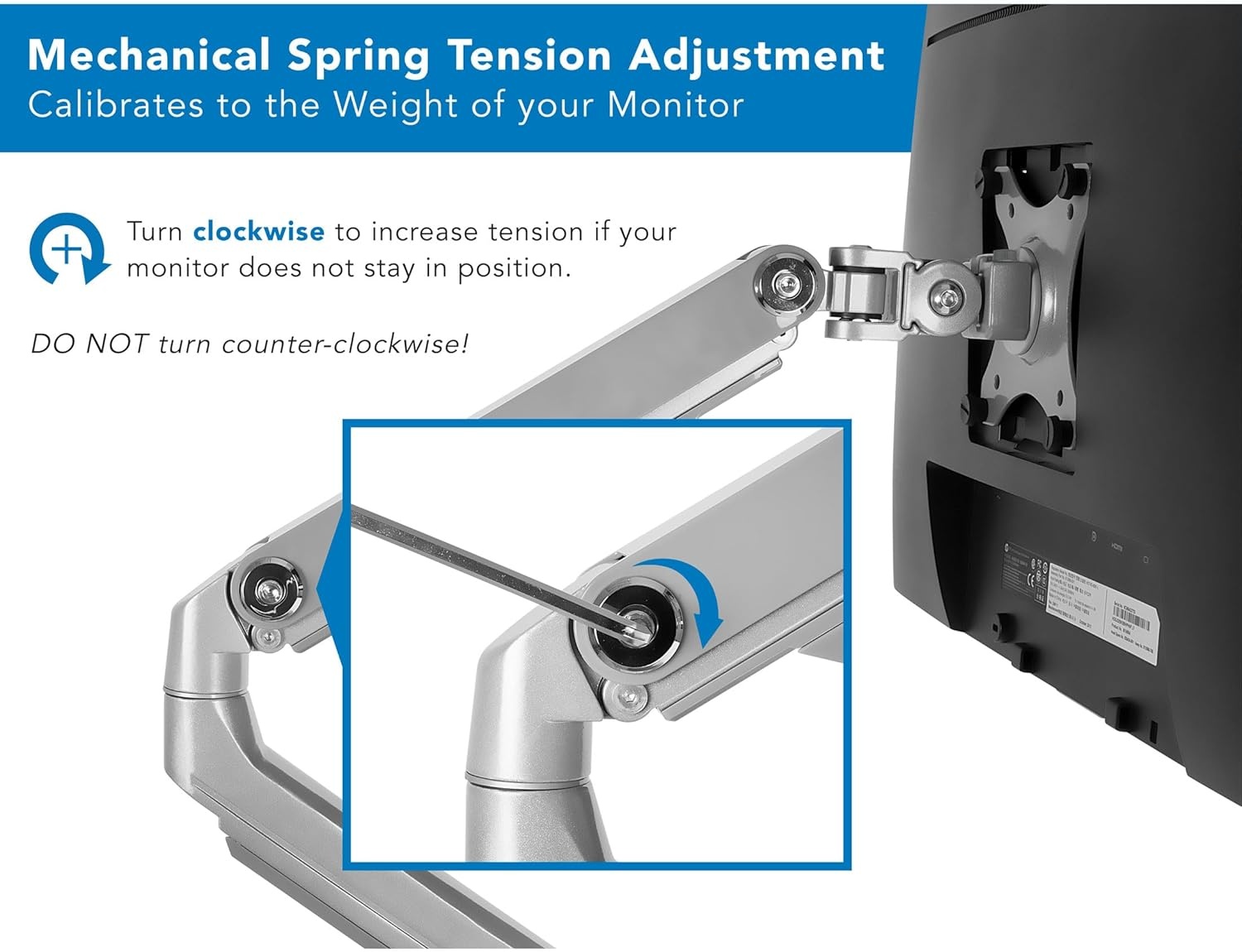 image:imageMountIt Single Monitor Arm Desk Mount Mechanical Spring Height Adjustable Monitor Stand for 1332 Inch Screens up to 176 lbs VESA 75x75 amp 100x100 CClamp amp Grommet