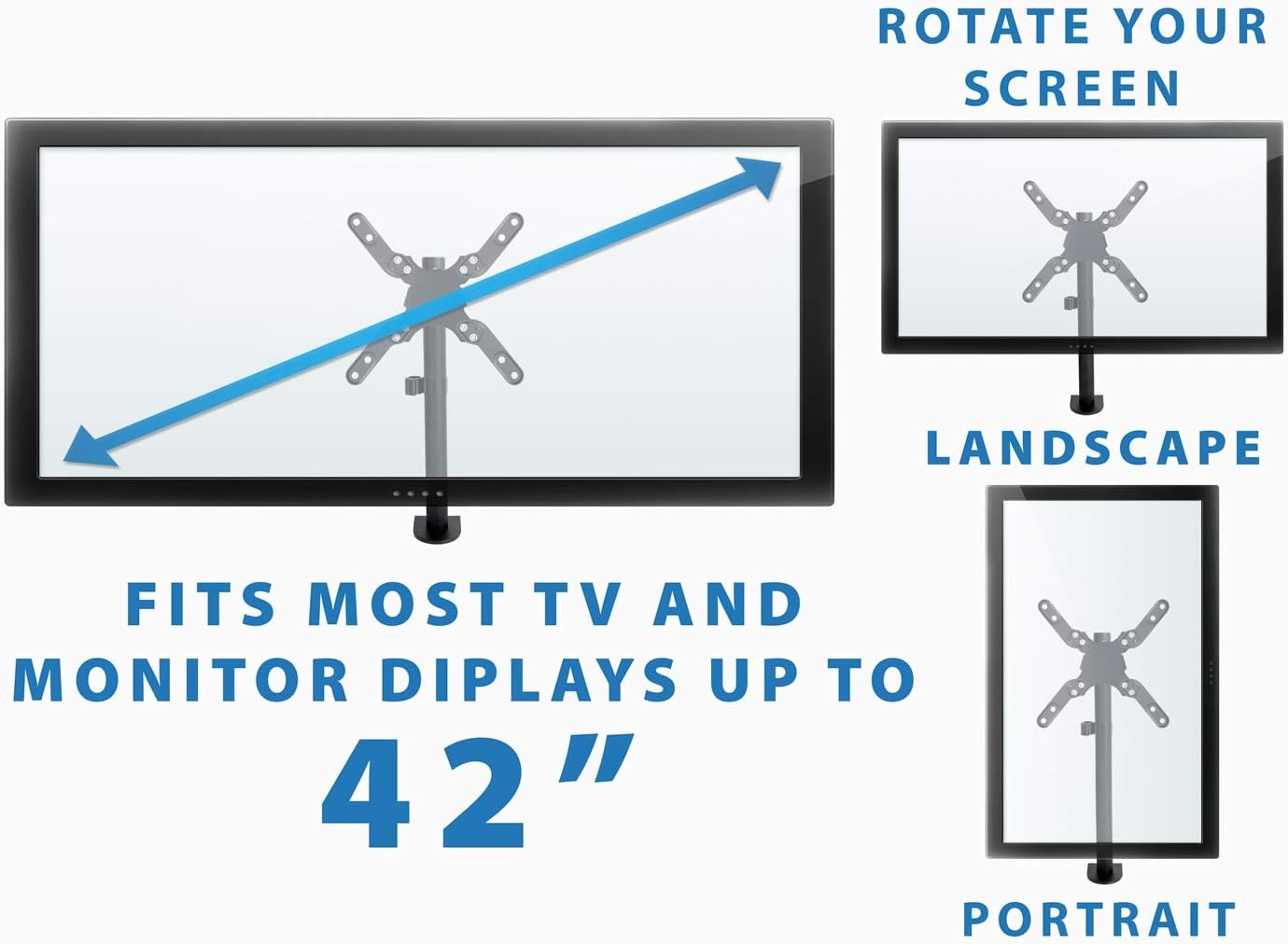 image:imageMountIt UltraWide Single Monitor Arm Desk Mount Height Adjustable Pole Stand for 1342 Inch Screens up to 22 lbs VESA 75x75 to 200x200 Clamp amp Grommet