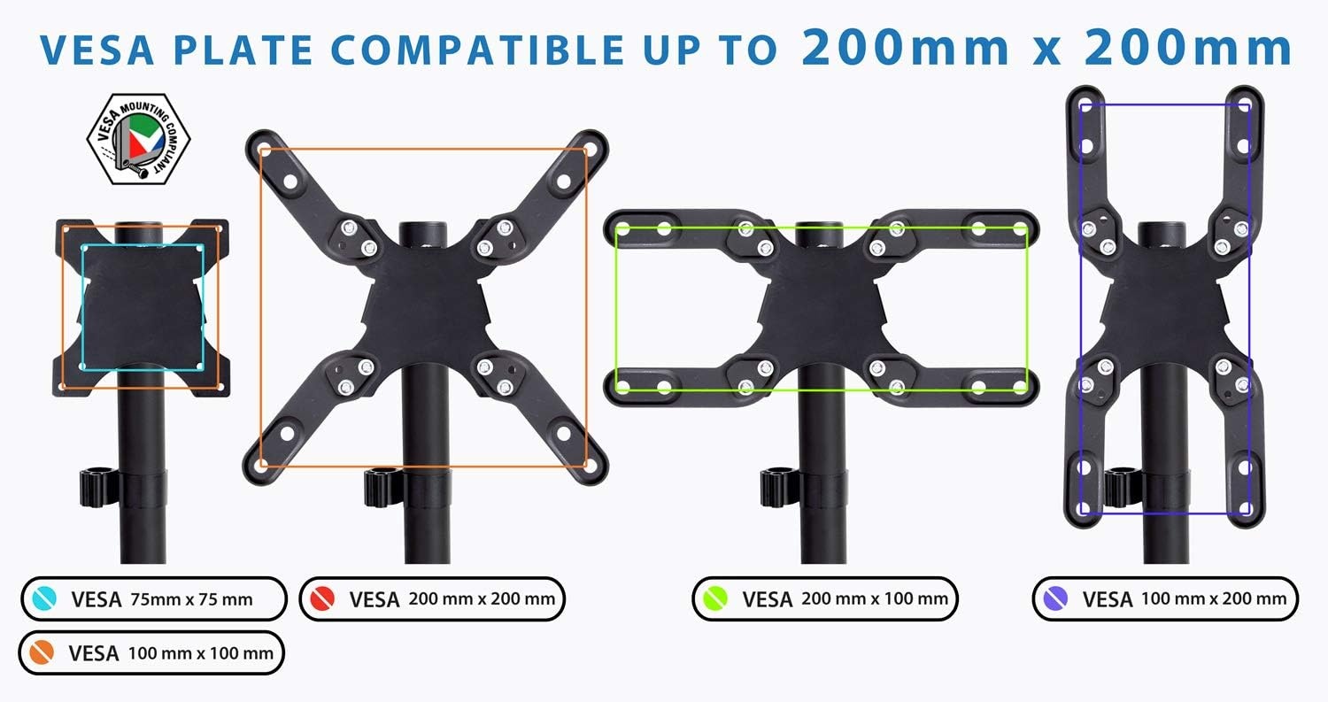 image:imageMountIt UltraWide Single Monitor Arm Desk Mount Height Adjustable Pole Stand for 1342 Inch Screens up to 22 lbs VESA 75x75 to 200x200 Clamp amp Grommet