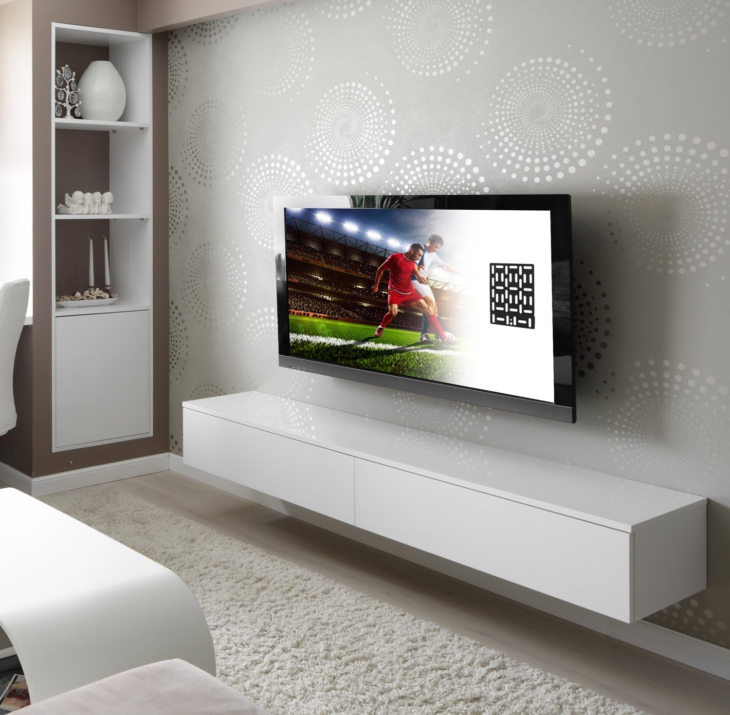image:imageMountIt Universal Streaming Device Mount Securely Attaches Behind Your TV Compatible With Apple TV Roku Amazon Fire TV TiVo Mini BlackM4587
