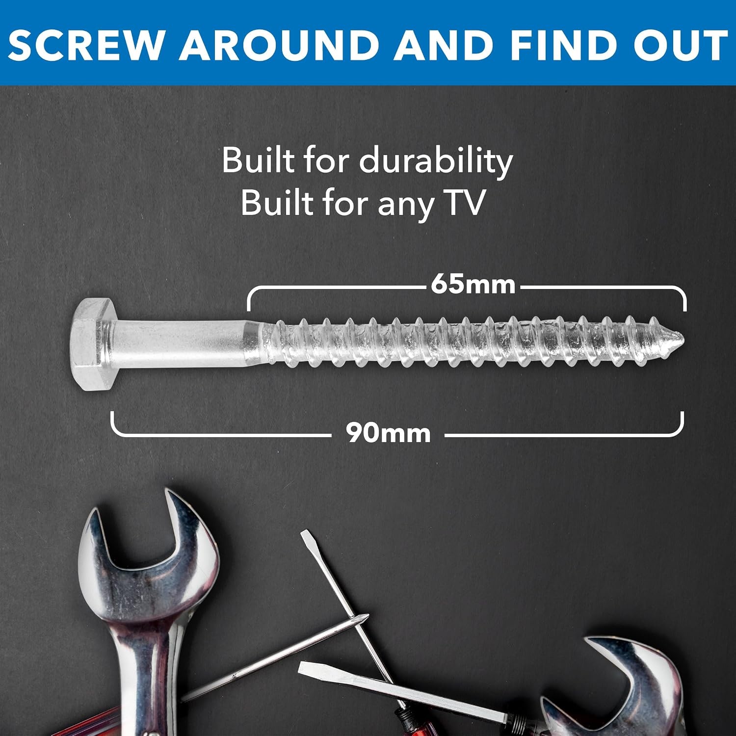 image:imageMountIt Universal TV Mounting Hardware Kit Lag Screw and Drill Bit Set Includes Screws Washers Fischer Anchors Wood Drill Bit and Concrete Drill Bit for Easy Installation8mm x 90mm 6mm x 101mm 10mm x 120mm