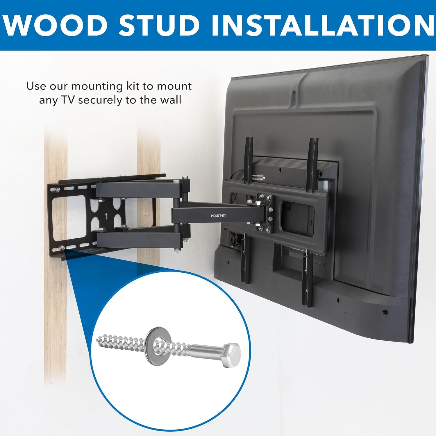 image:imageMountIt Universal TV Mounting Hardware Kit Lag Screw and Drill Bit Set Includes Screws Washers Fischer Anchors Wood Drill Bit and Concrete Drill Bit for Easy Installation8mm x 90mm 6mm x 101mm 10mm x 120mm Pack of 2