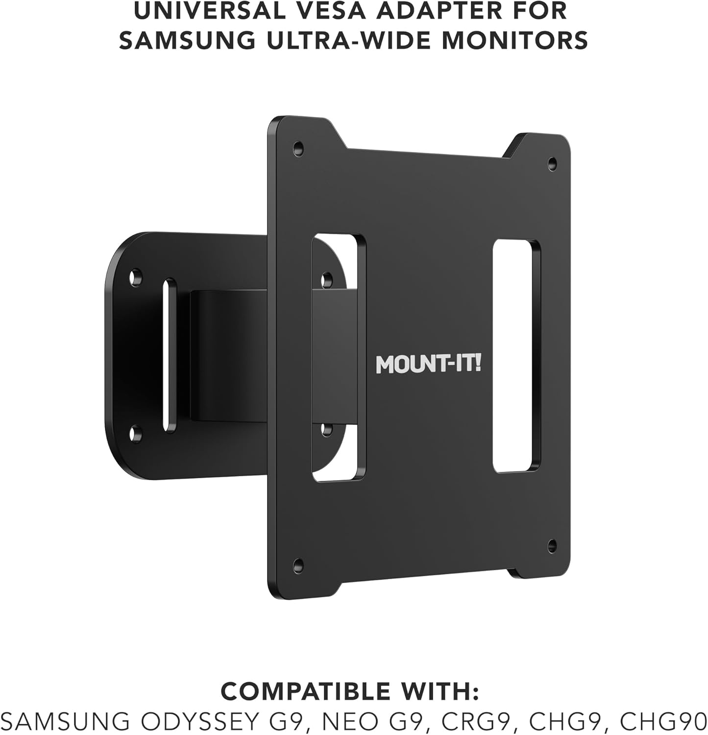 image:imageMountIt VESA Adapter for Samsung UltraWide Monitors Compatible with Odyssey G9 Neo G9 CRG9 CHG9 CHG90 Converts to Standard 100x100 VESA HeavyDuty Steel Bracket for Monitor Arms